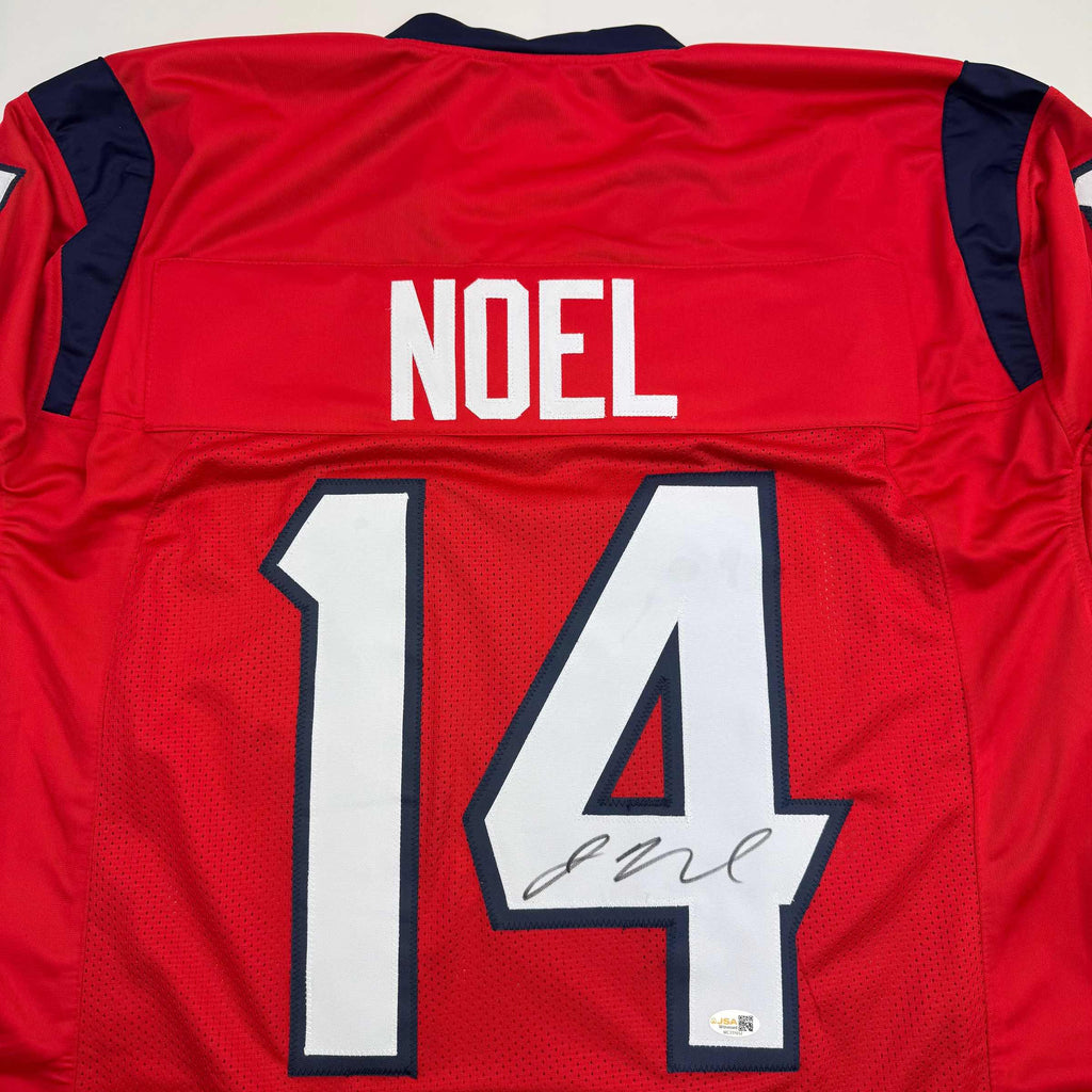 autographed-signed-jaylin-noel-houston-red-football-jersey-jsa-coa
