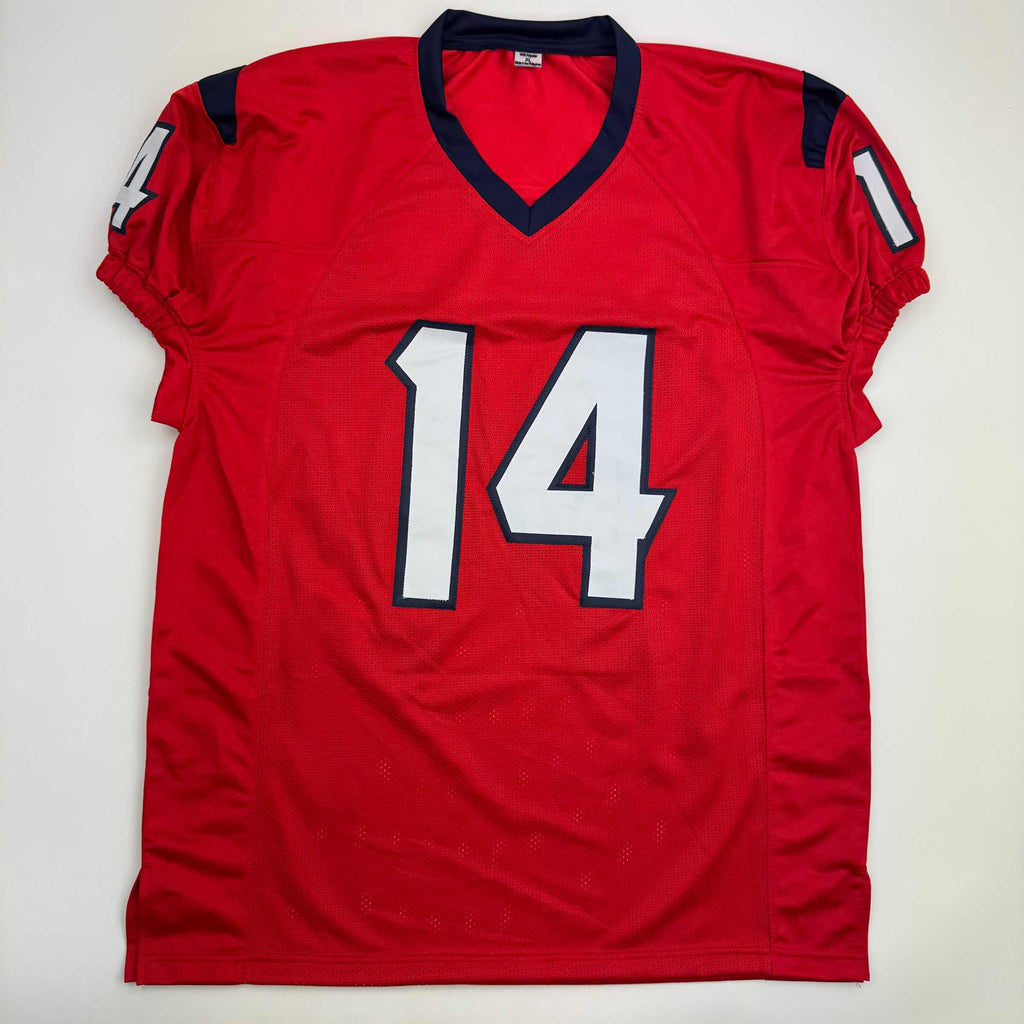 autographed-signed-jaylin-noel-houston-red-football-jersey-jsa-coa