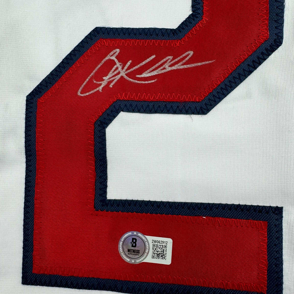 autographed-signed-corey-kluber-cleveland-white-baseball-jersey-beckett-bas-coa