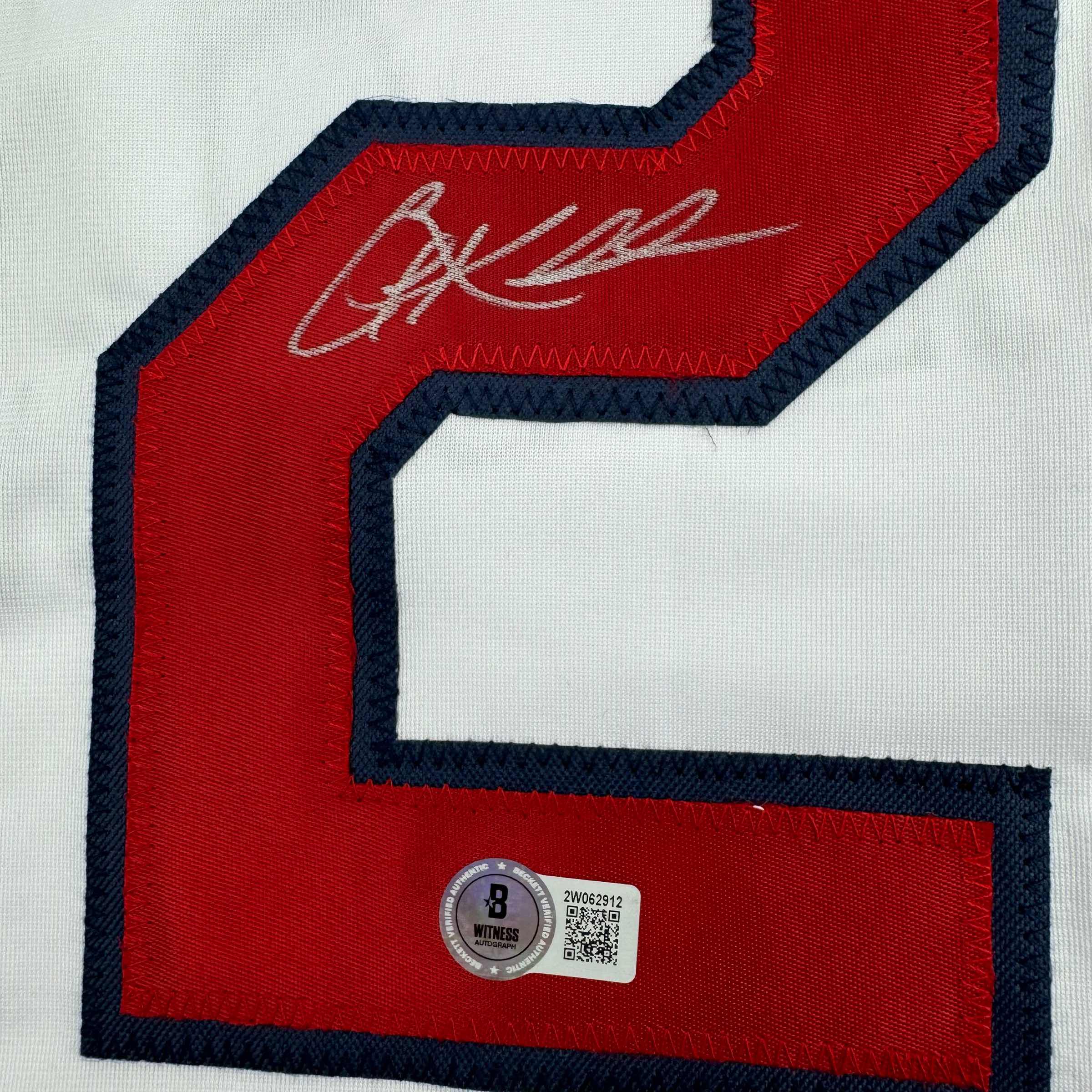 autographed-signed-corey-kluber-cleveland-white-baseball-jersey-beckett-bas-coa