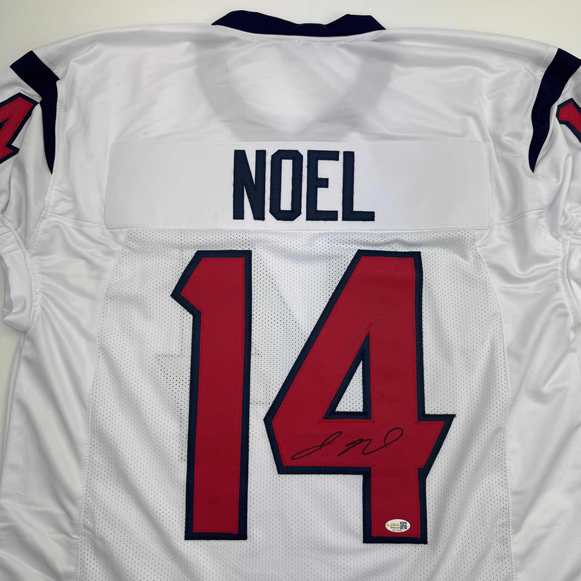 autographed-signed-jaylin-noel-houston-white-football-jersey-jsa-coa