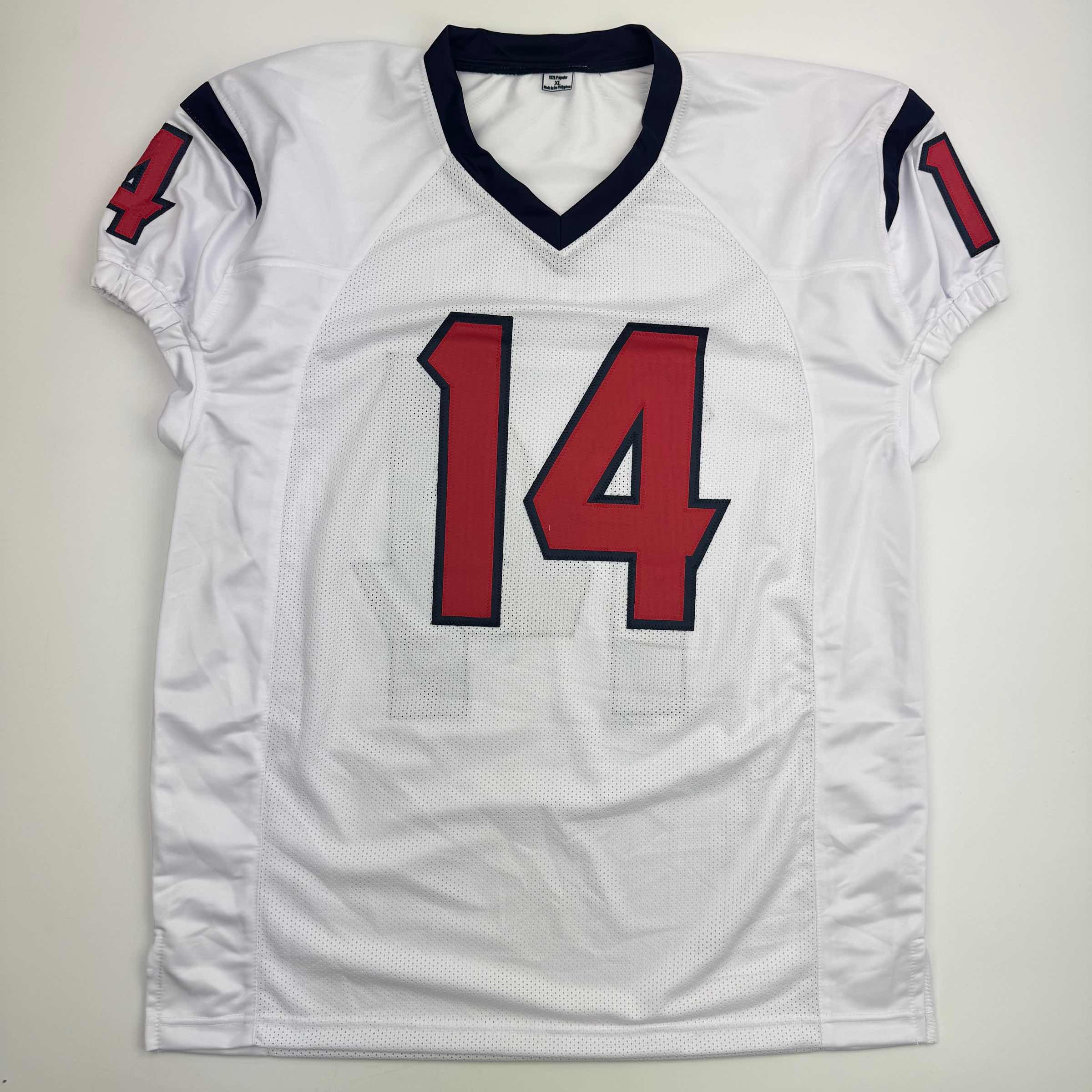 autographed-signed-jaylin-noel-houston-white-football-jersey-jsa-coa