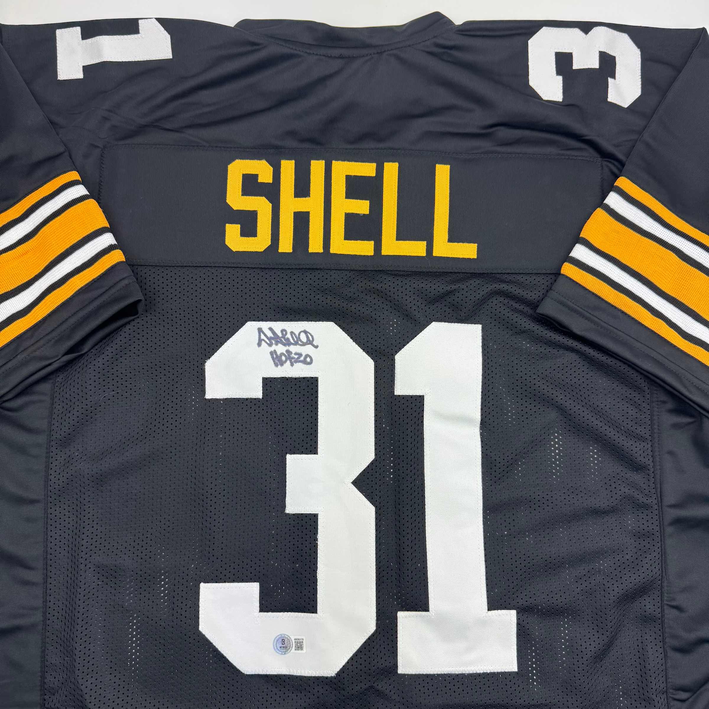 autographed-signed-donnie-shell-pittsburgh-black-football-jersey-jsa-coa