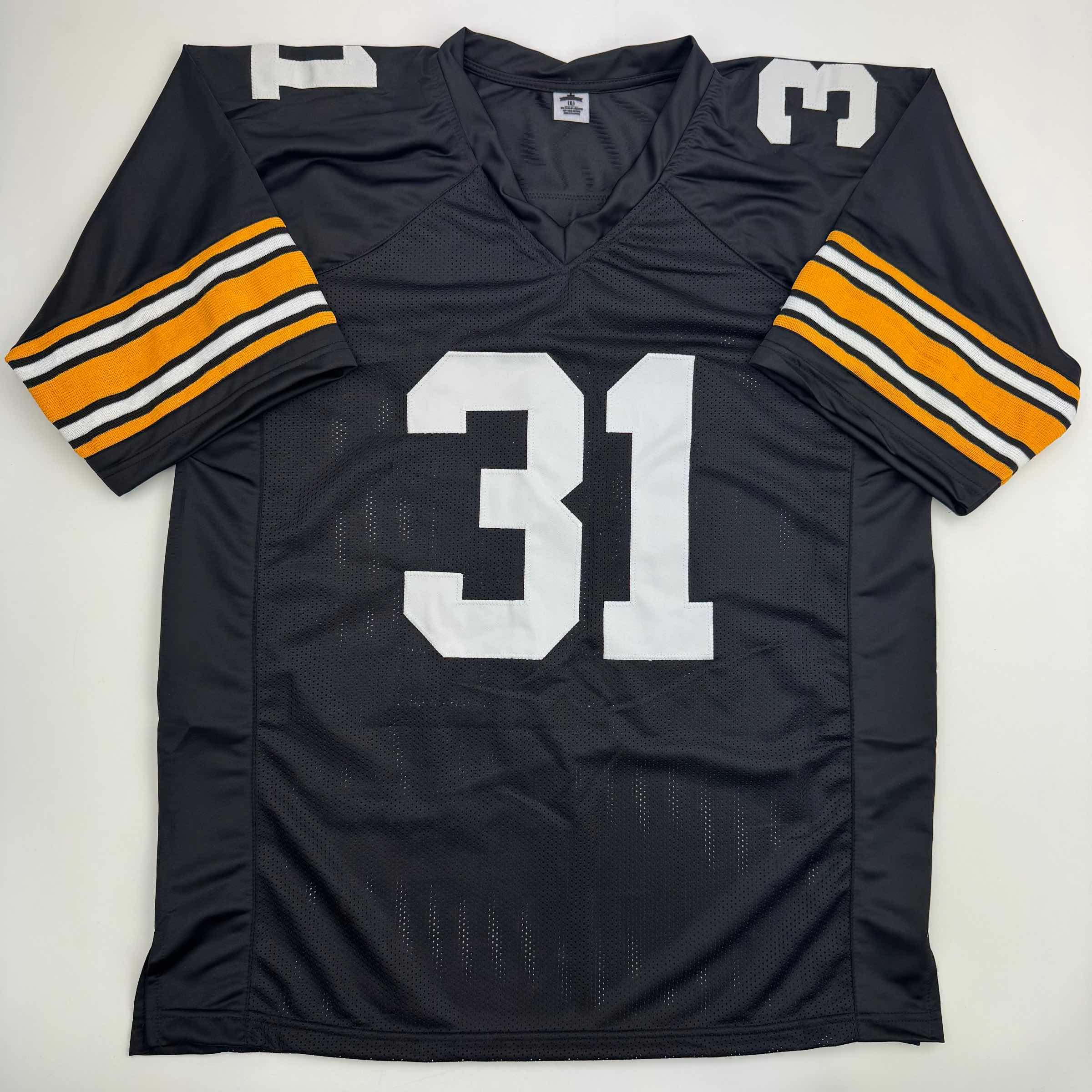 autographed-signed-donnie-shell-pittsburgh-black-football-jersey-jsa-coa