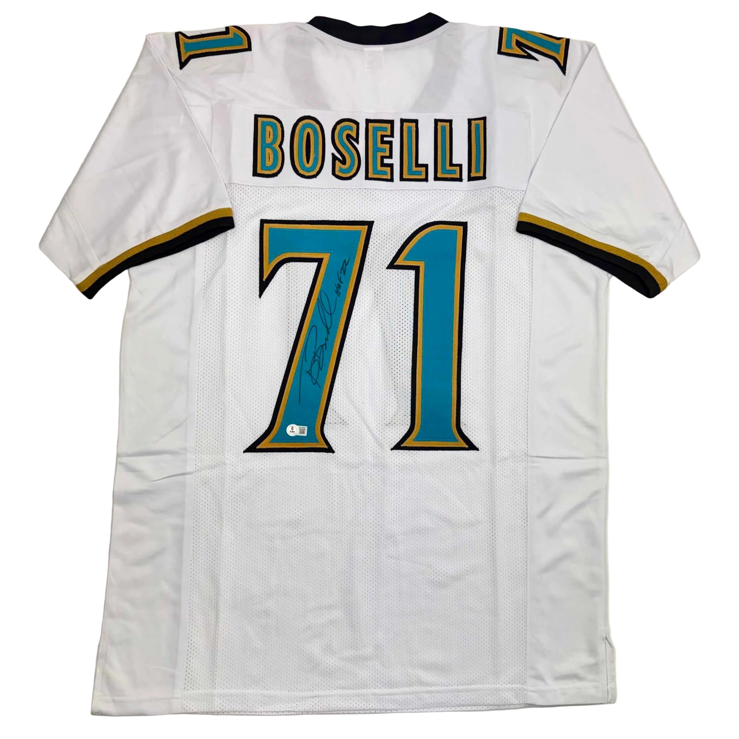 autographed-signed-tony-boselli-hof-22-jacksonville-white-football-jersey-beckett-bas-coa