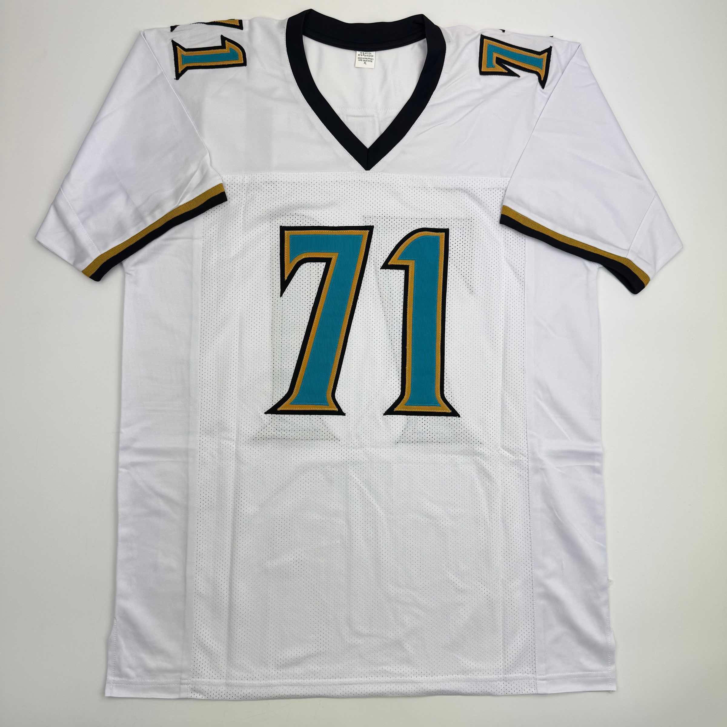 autographed-signed-tony-boselli-hof-22-jacksonville-white-football-jersey-beckett-bas-coa
