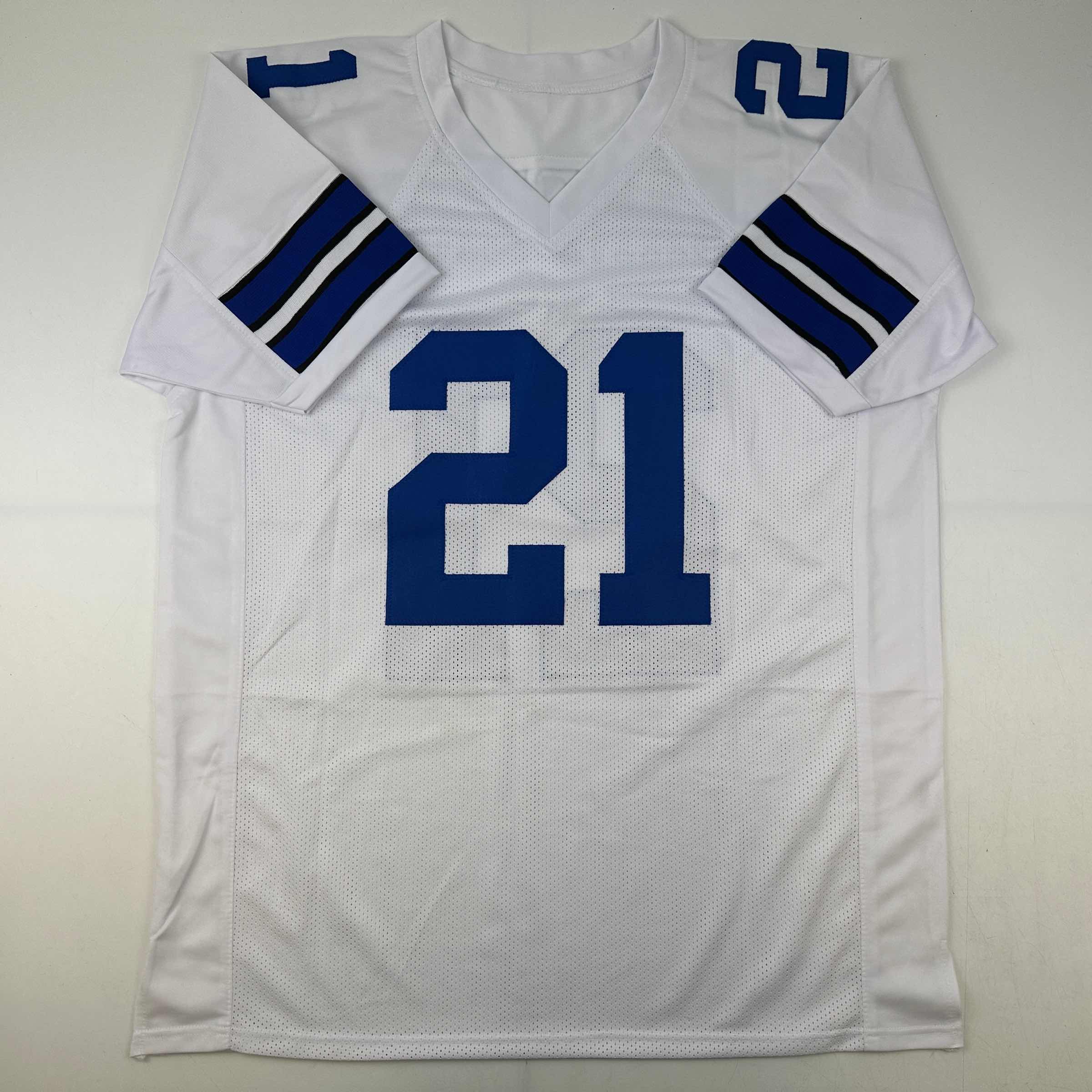 autographed-signed-deion-sanders-dallas-white-football-jersey-beckett-bas-coa