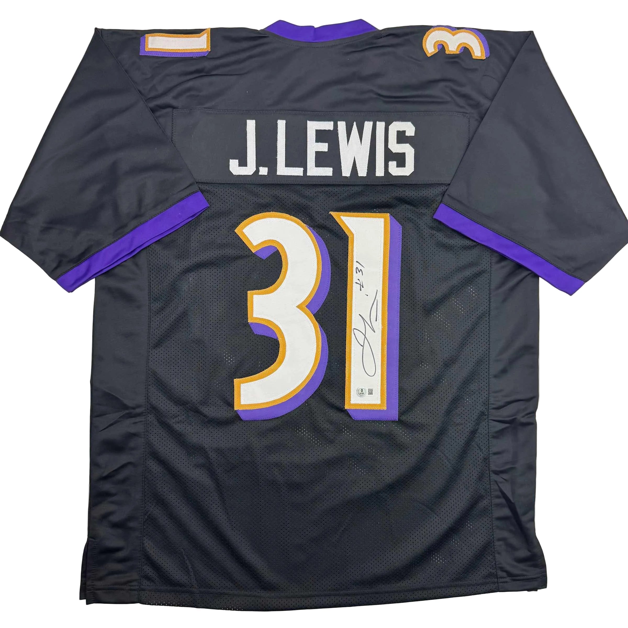 autographed-signed-jamal-lewis-baltimore-black-football-jersey-beckett-bas-coa