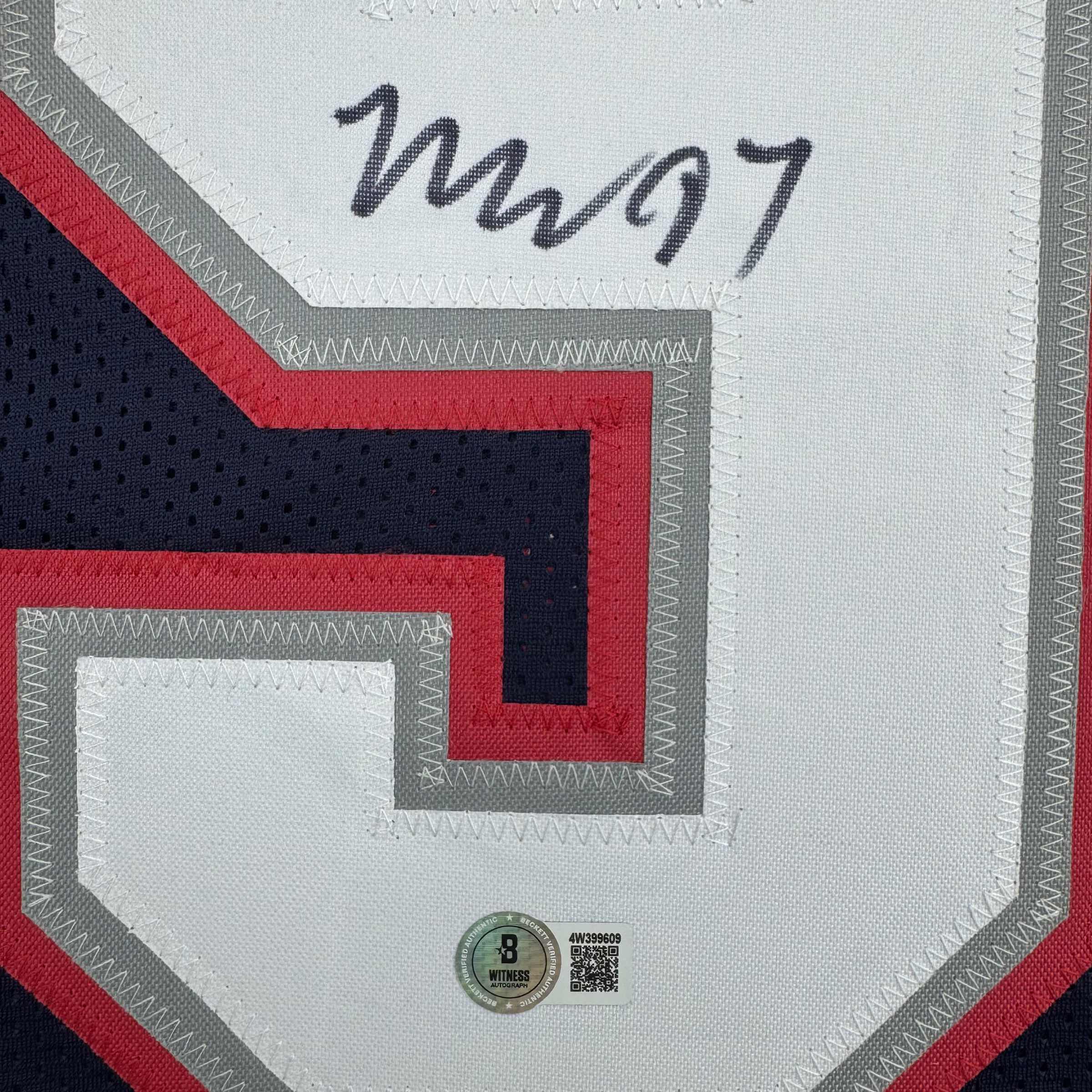 autographed-signed-milton-williams-new-england-blue-football-jersey-beckett-bas-coa