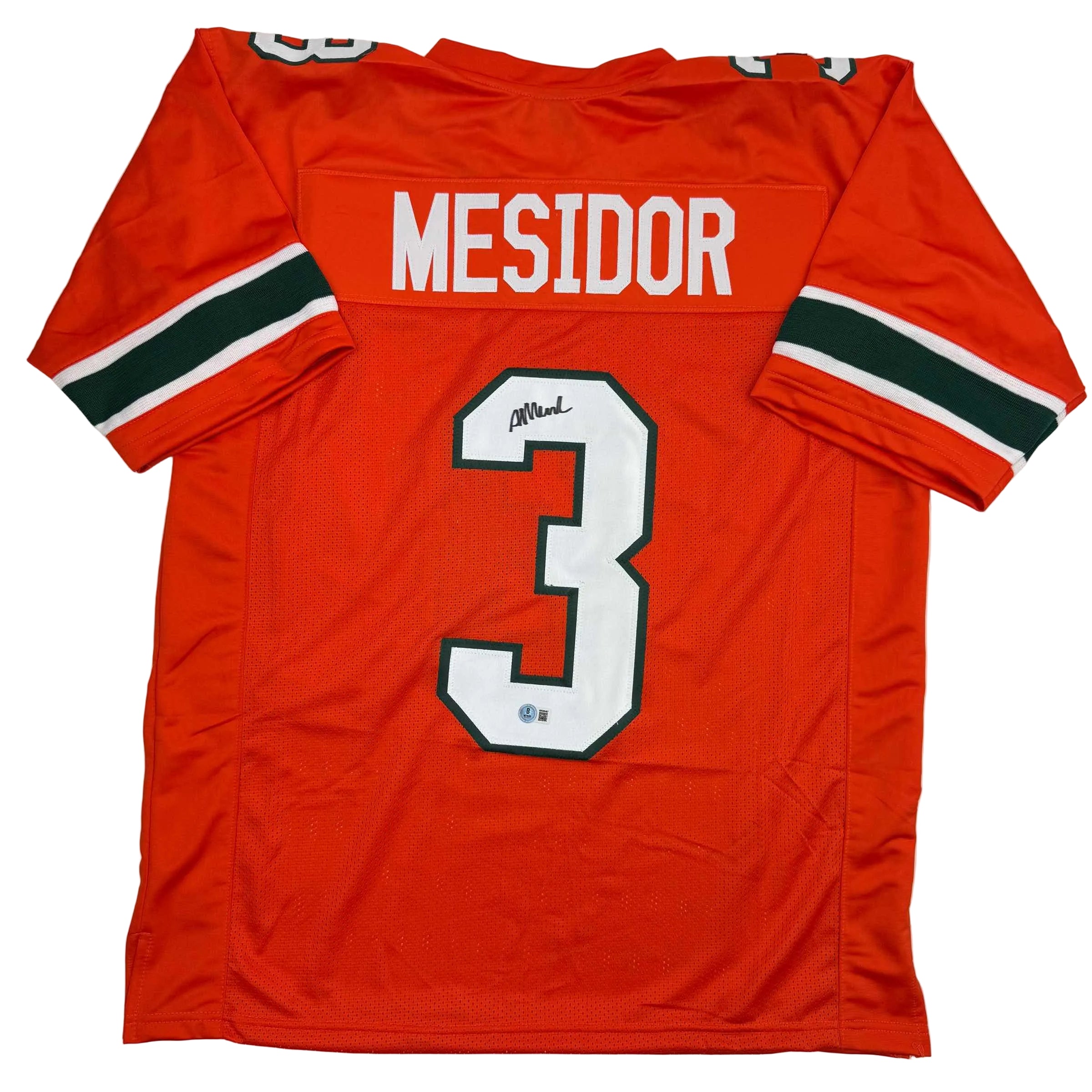 autographed-signed-akheem-mesidor-miami-orange-college-football-jersey-beckett-bas-coa
