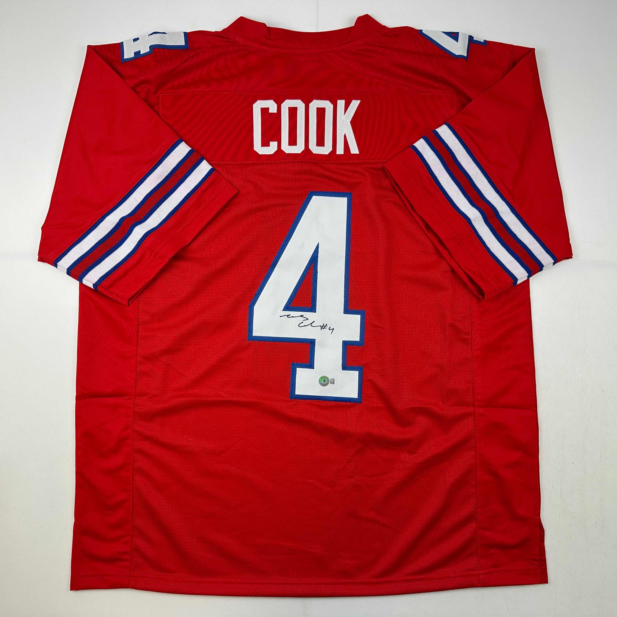 autographed-signed-james-cook-buffalo-red-football-jersey-beckett-bas-coa