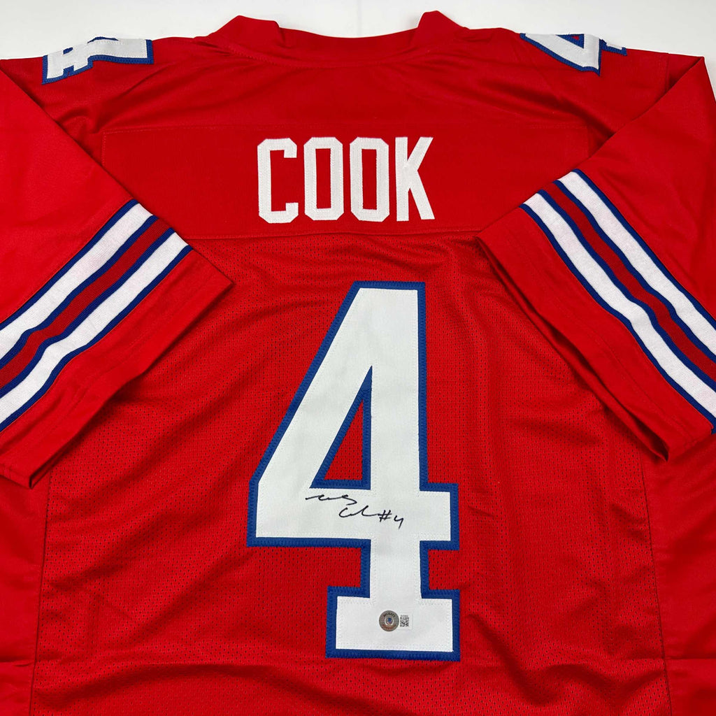 autographed-signed-james-cook-buffalo-red-football-jersey-beckett-bas-coa