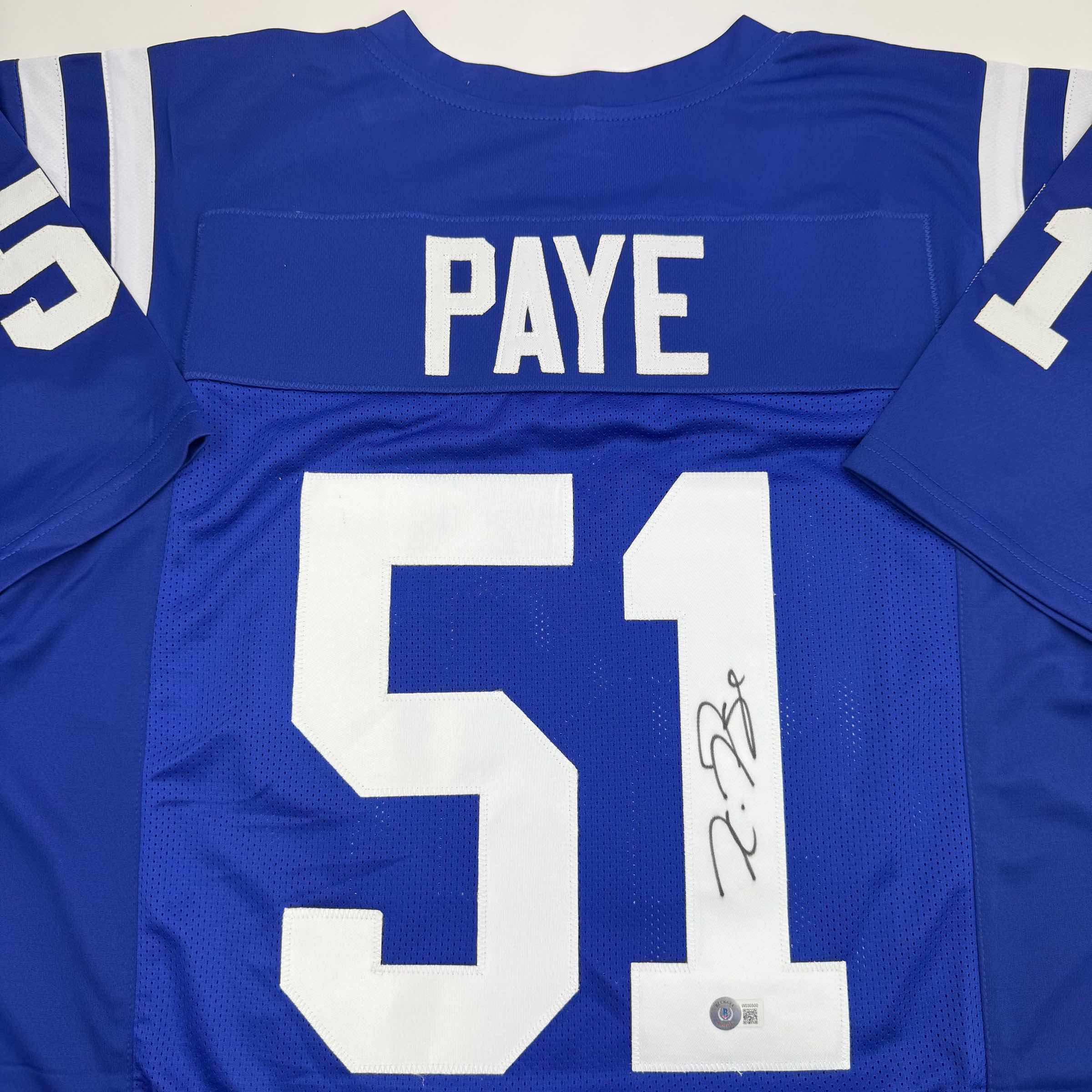 autographed-signed-kwity-paye-indianapolis-blue-football-jersey-beckett-bas-coa