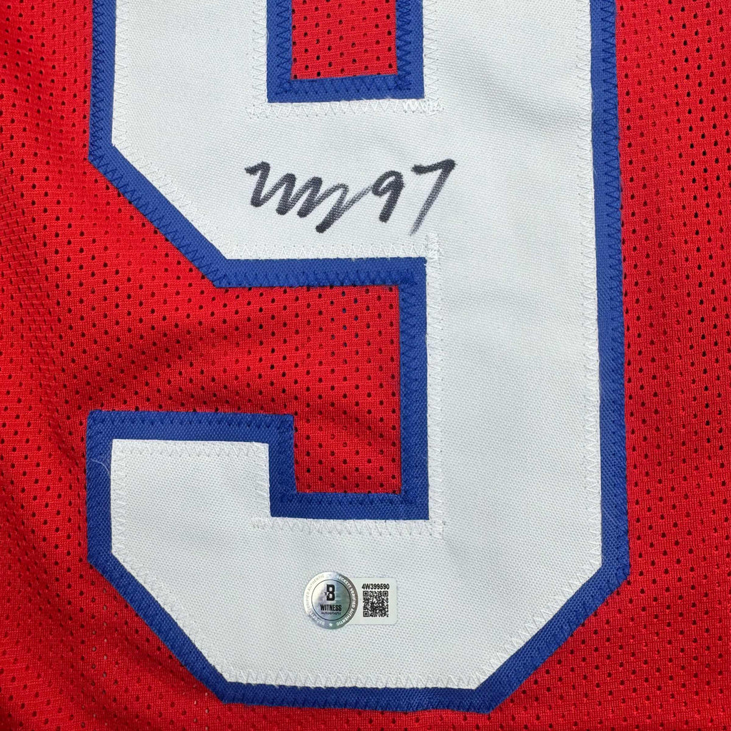 autographed-signed-milton-williams-new-england-red-football-jersey-beckett-bas-coa
