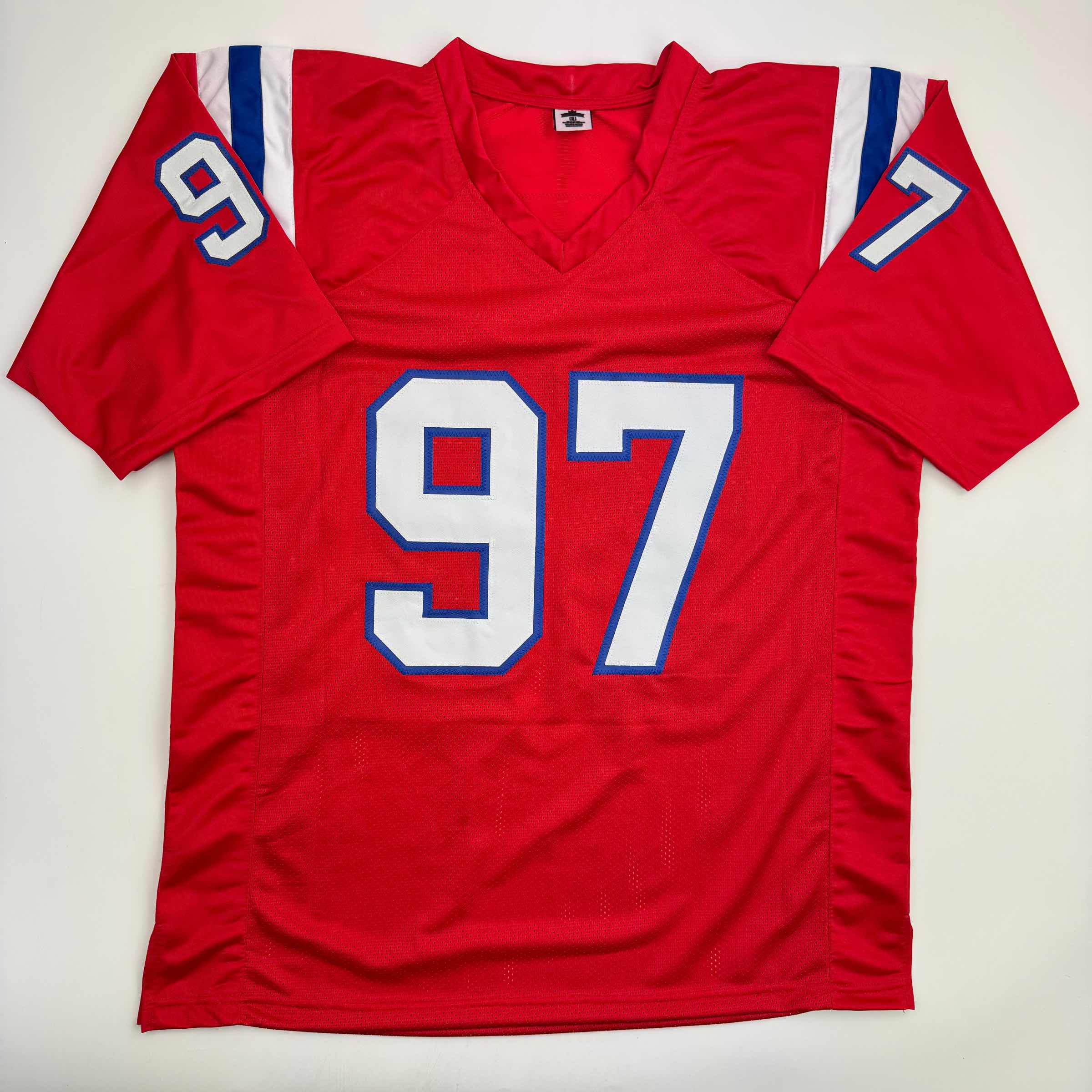 autographed-signed-milton-williams-new-england-red-football-jersey-beckett-bas-coa