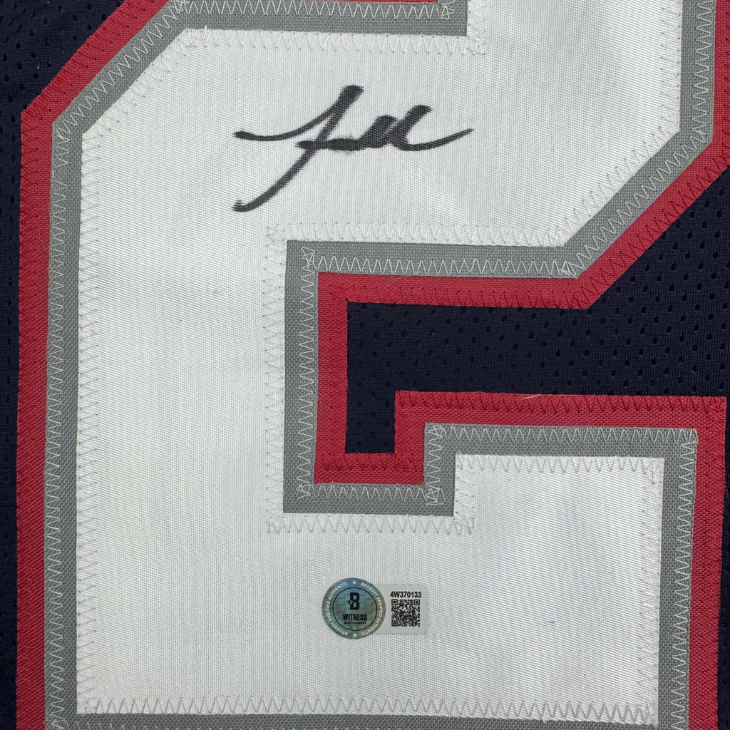 autographed-signed-jaylinn-hawkins-new-england-blue-football-jersey-beckett-bas-coa