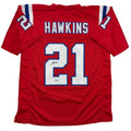 autographed-signed-jaylinn-hawkins-new-england-red-football-jersey-beckett-bas-coa