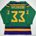 autographed-signed-shaun-weiss-greg-goldberg-the-mighty-ducks-green-hockey-jersey-beckett-bas-coa