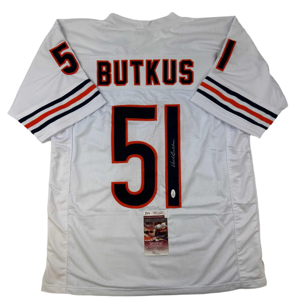 autographed-signed-dick-butkus-chicago-white-football-jersey-jsa-coa
