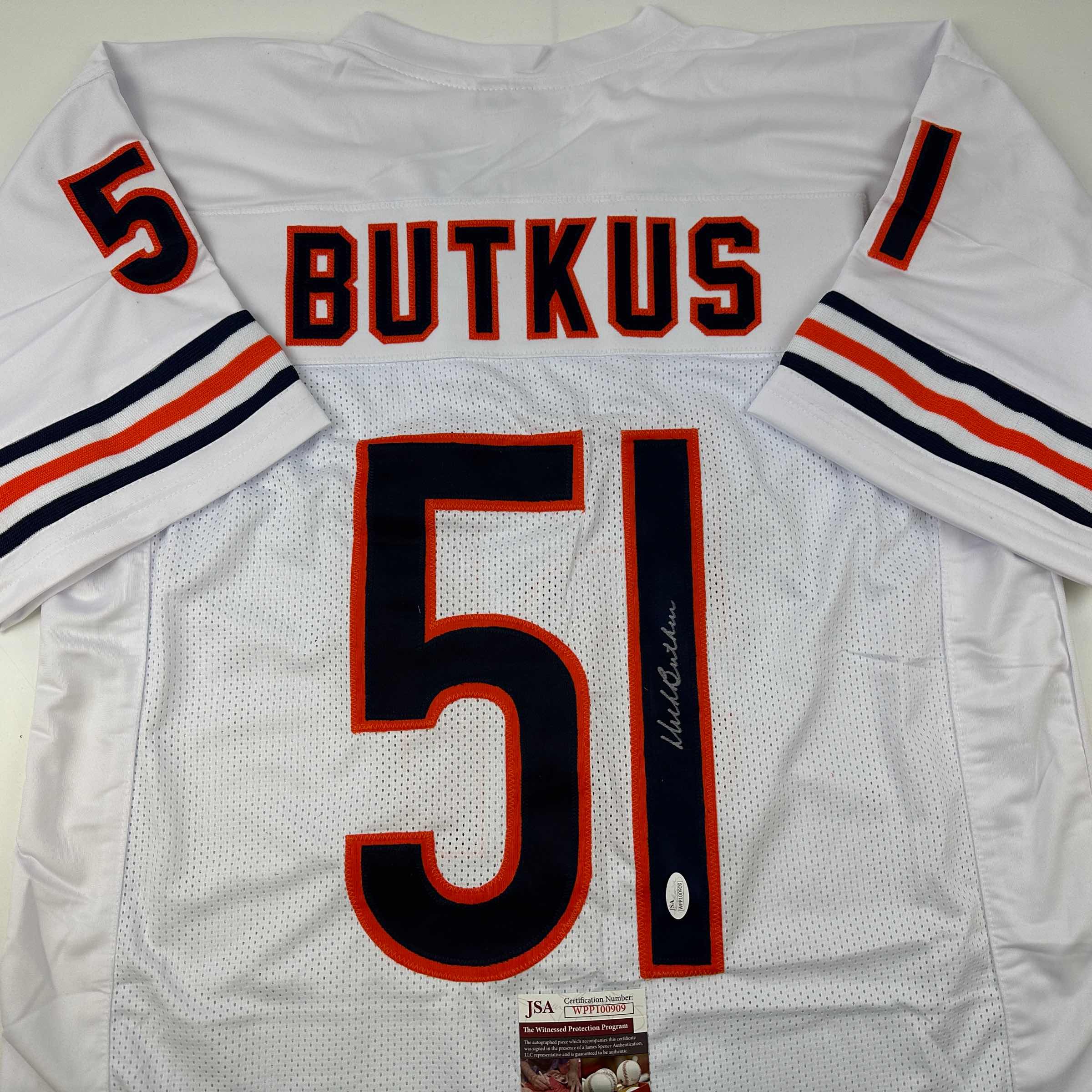 autographed-signed-dick-butkus-chicago-white-football-jersey-jsa-coa