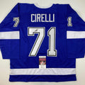 autographed-signed-anthony-cirelli-tampa-bay-blue-hockey-jersey-jsa-coa