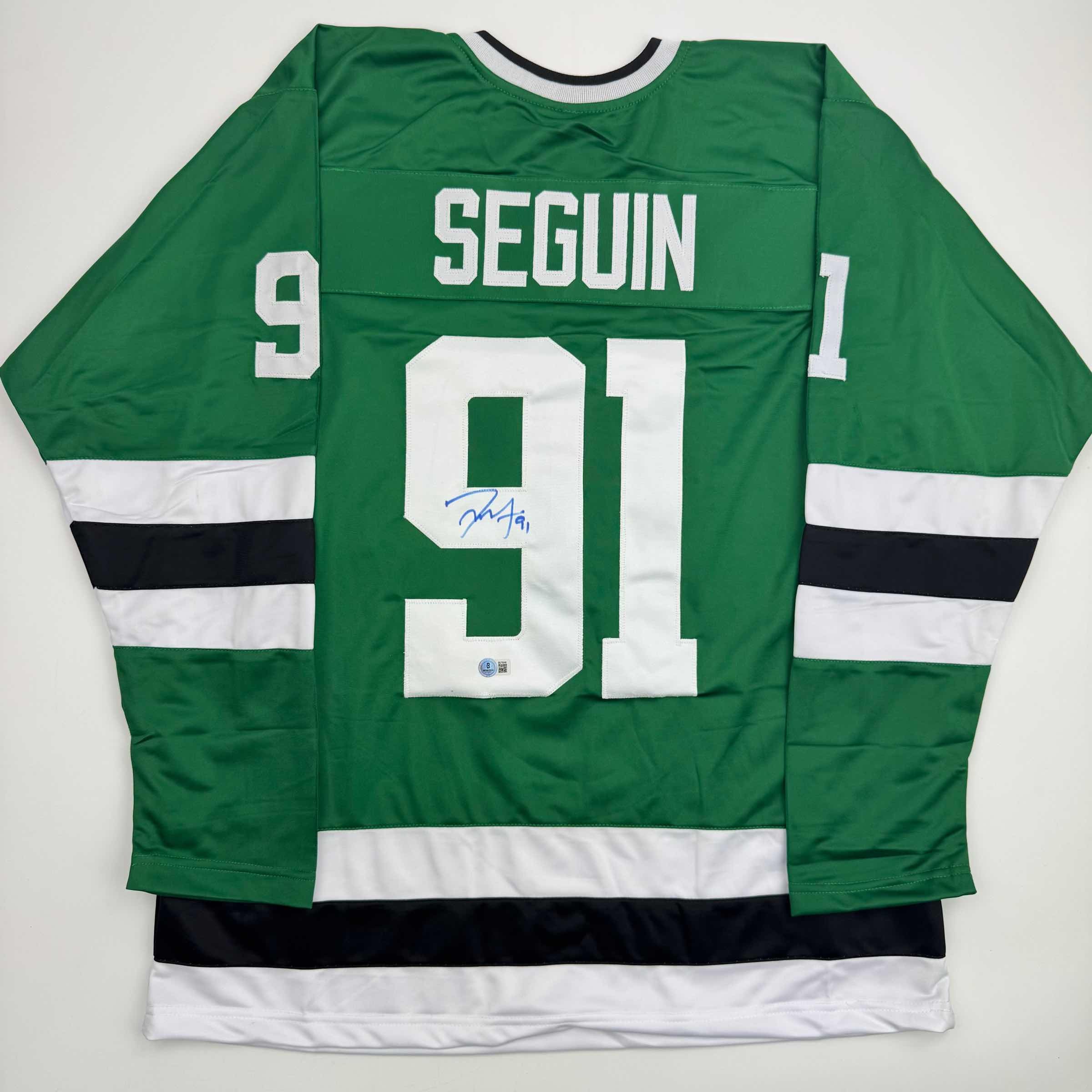 autographed-signed-tyler-seguin-dallas-green-hockey-jersey-beckett-bas-coa