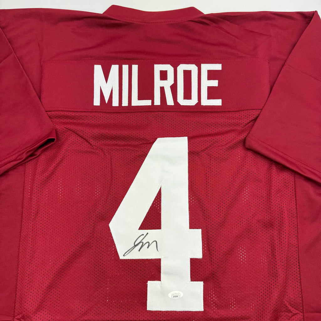 autographed-signed-jalen-milroe-alabama-red-college-football-jersey-jsa-coa