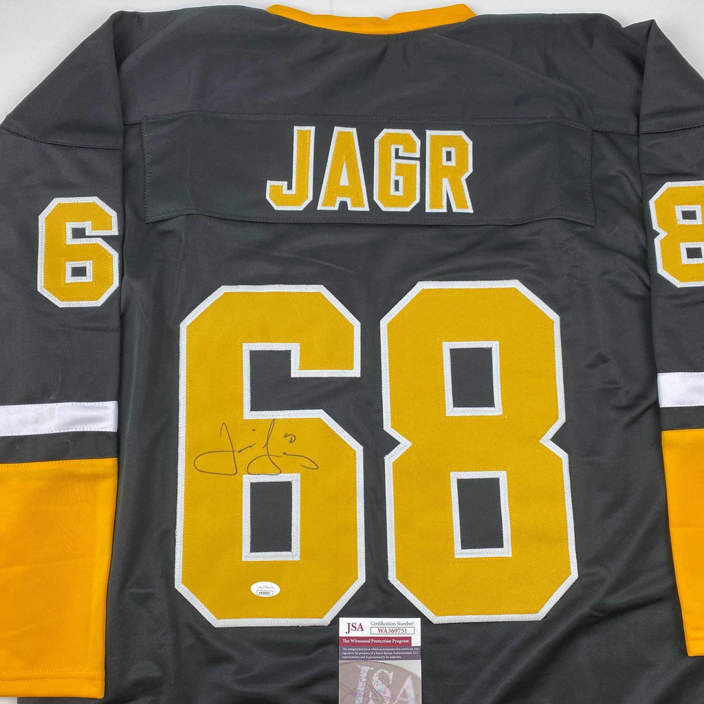 autographed-signed-jaromir-jagr-pittsburgh-black-hockey-jersey-jsa-coa