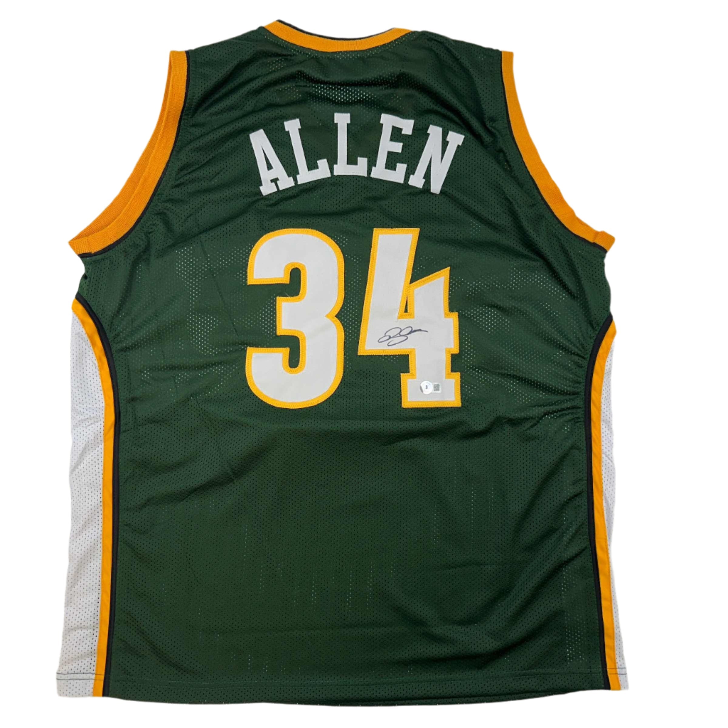 autographed-signed-ray-allen-seattle-green-basketball-jersey-beckett-bas-coa