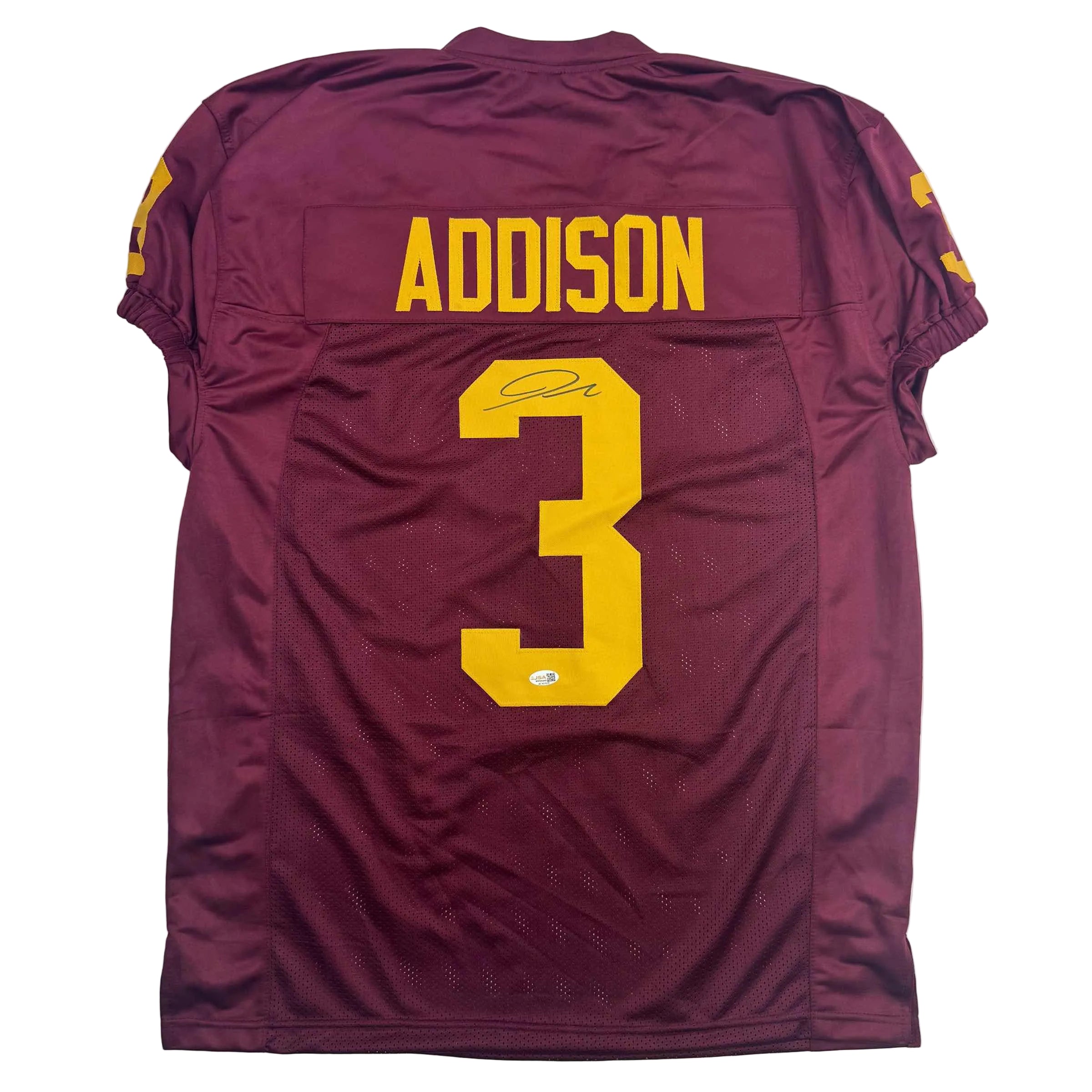 autographed-signed-jordan-addison-usc-southern-cal-red-college-football-jersey-jsa-coa