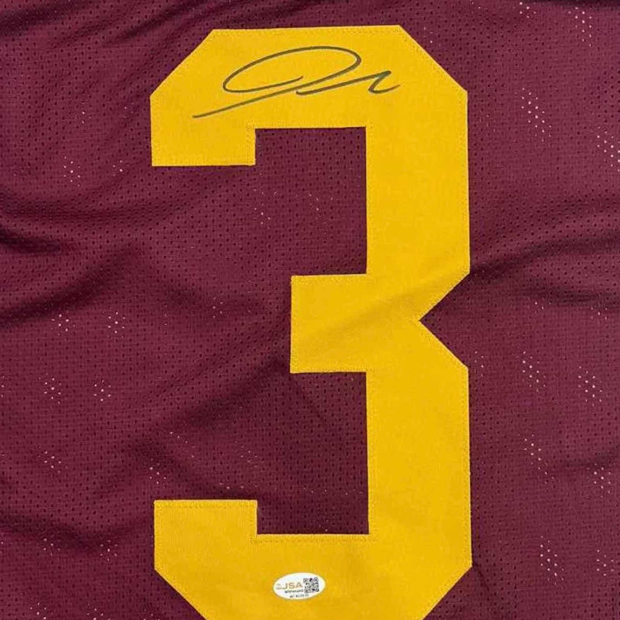 autographed-signed-jordan-addison-usc-southern-cal-red-college-football-jersey-jsa-coa