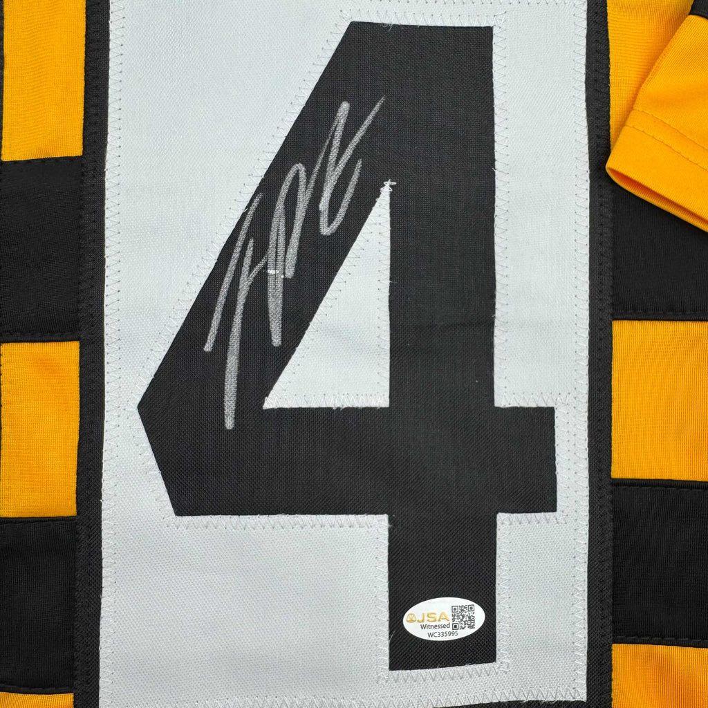 autographed-signed-joey-porter-jr-pittsburgh-bumble-bee-football-jersey-jsa-coa