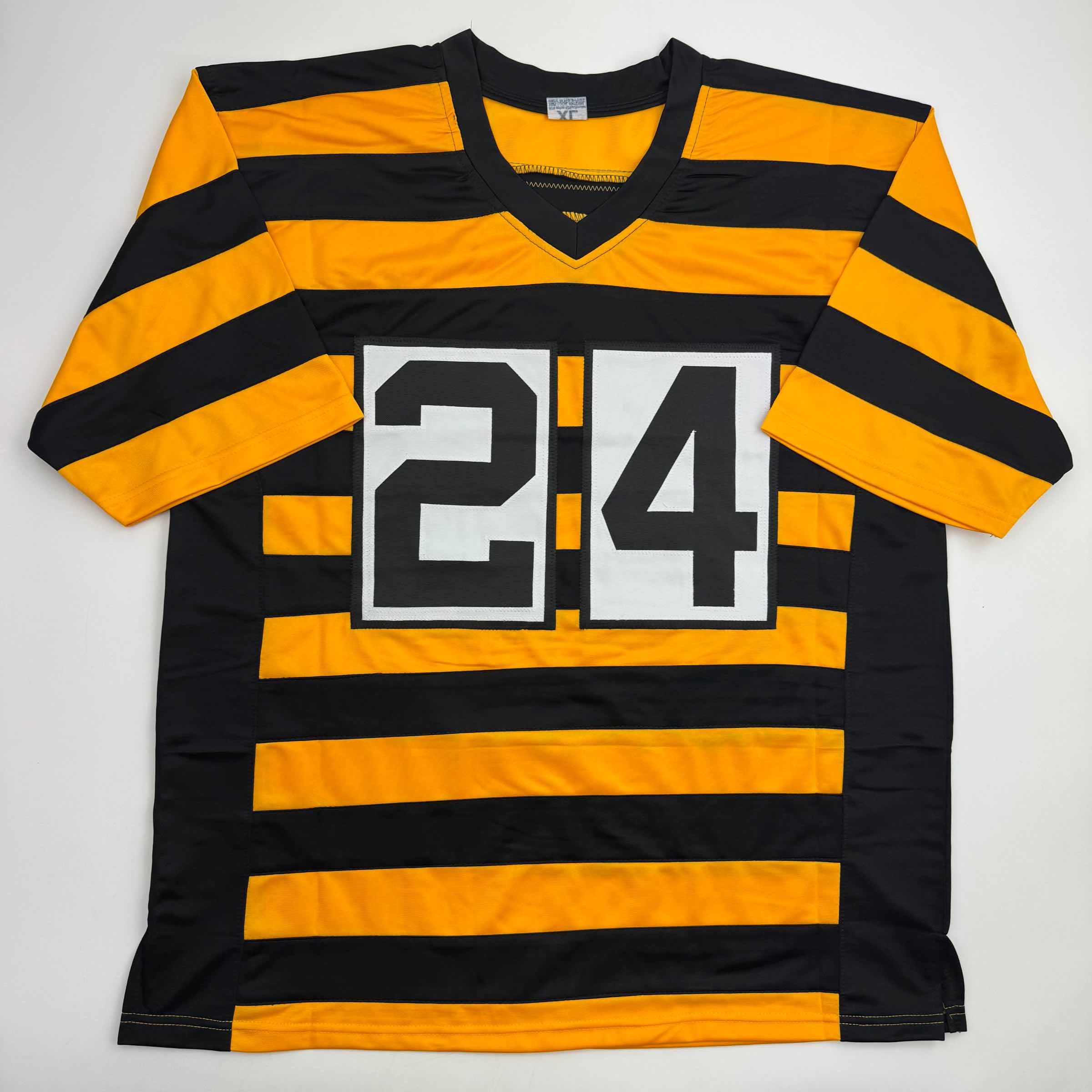 autographed-signed-joey-porter-jr-pittsburgh-bumble-bee-football-jersey-jsa-coa