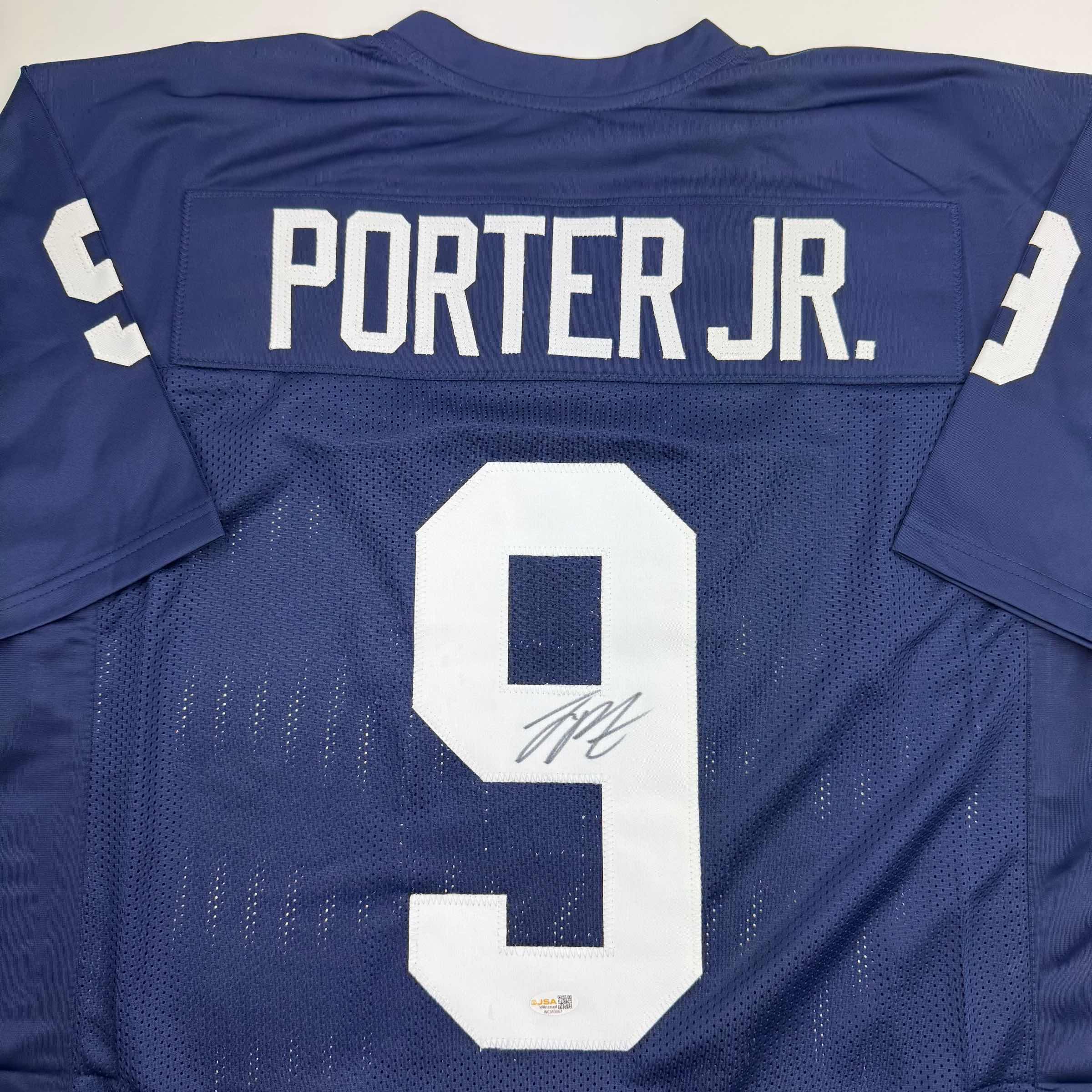 autographed-signed-joey-porter-jr-penn-state-blue-college-football-jersey-beckett-bas-coa