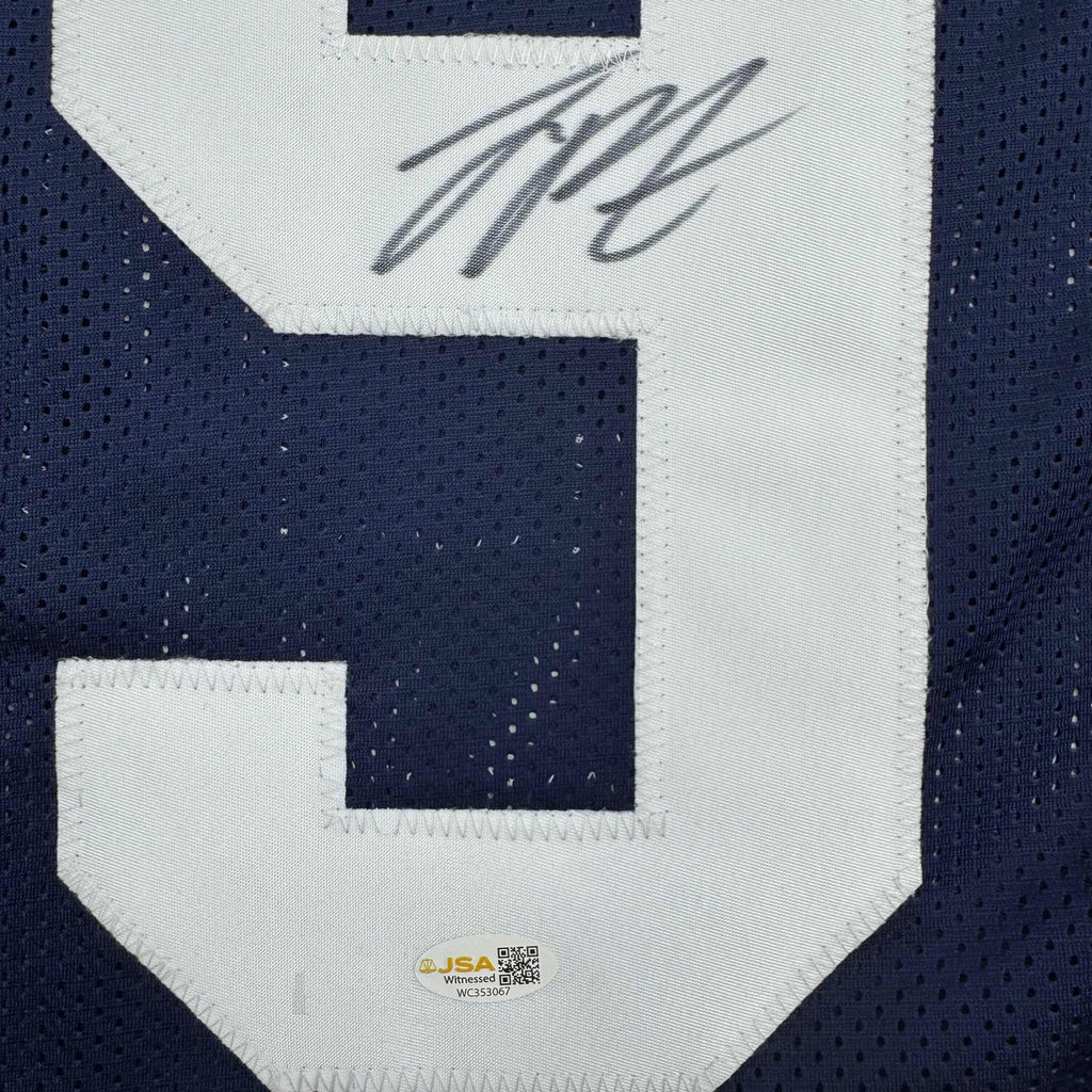 autographed-signed-joey-porter-jr-penn-state-blue-college-football-jersey-beckett-bas-coa
