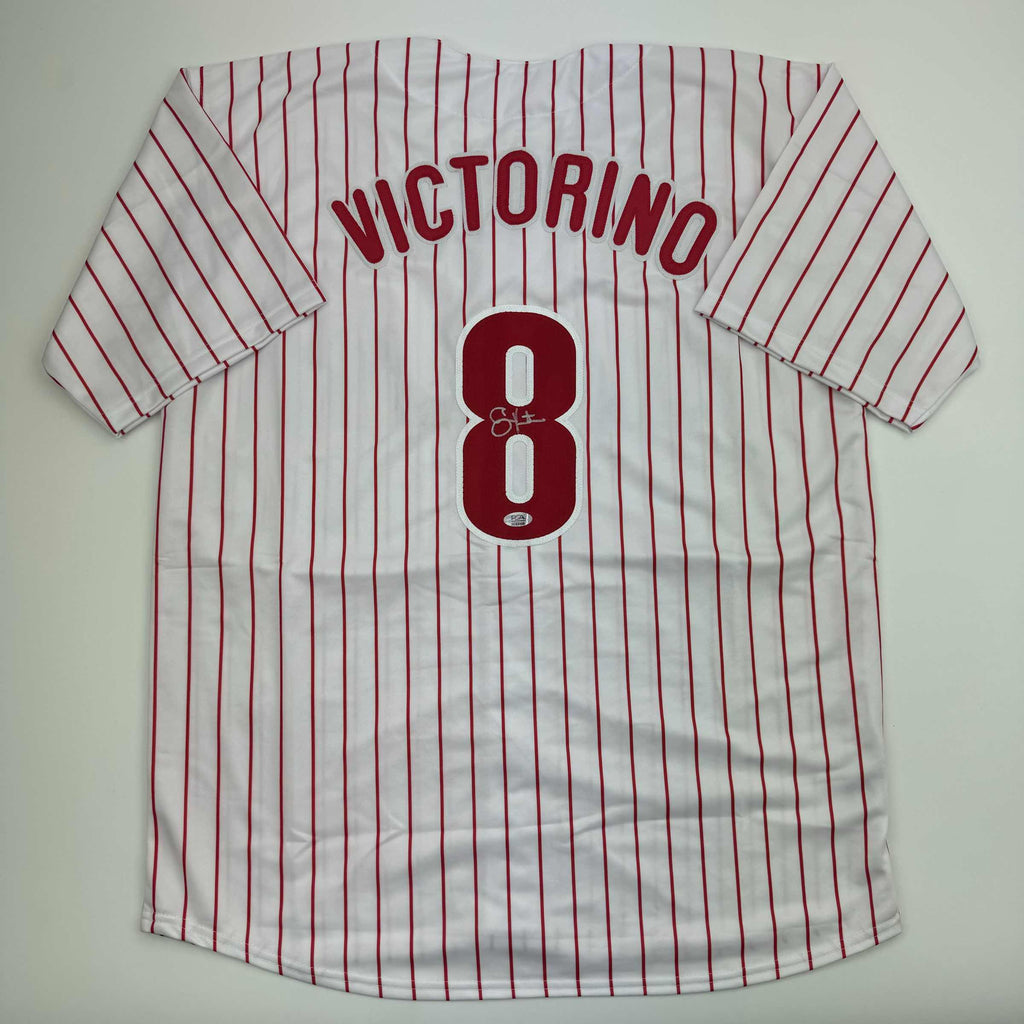 autographed-signed-shane-victorino-philadelphia-pinstripe-baseball-jersey-psa-coa