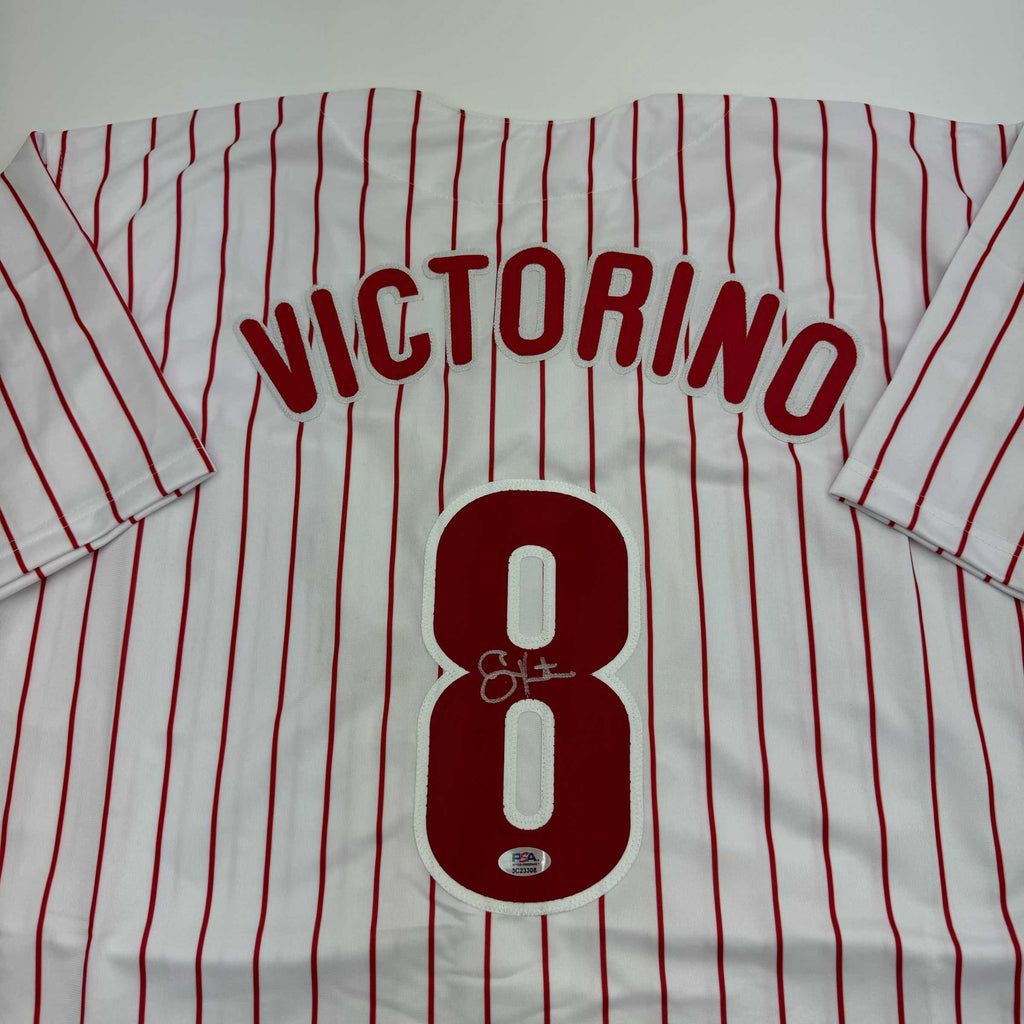 autographed-signed-shane-victorino-philadelphia-pinstripe-baseball-jersey-psa-coa