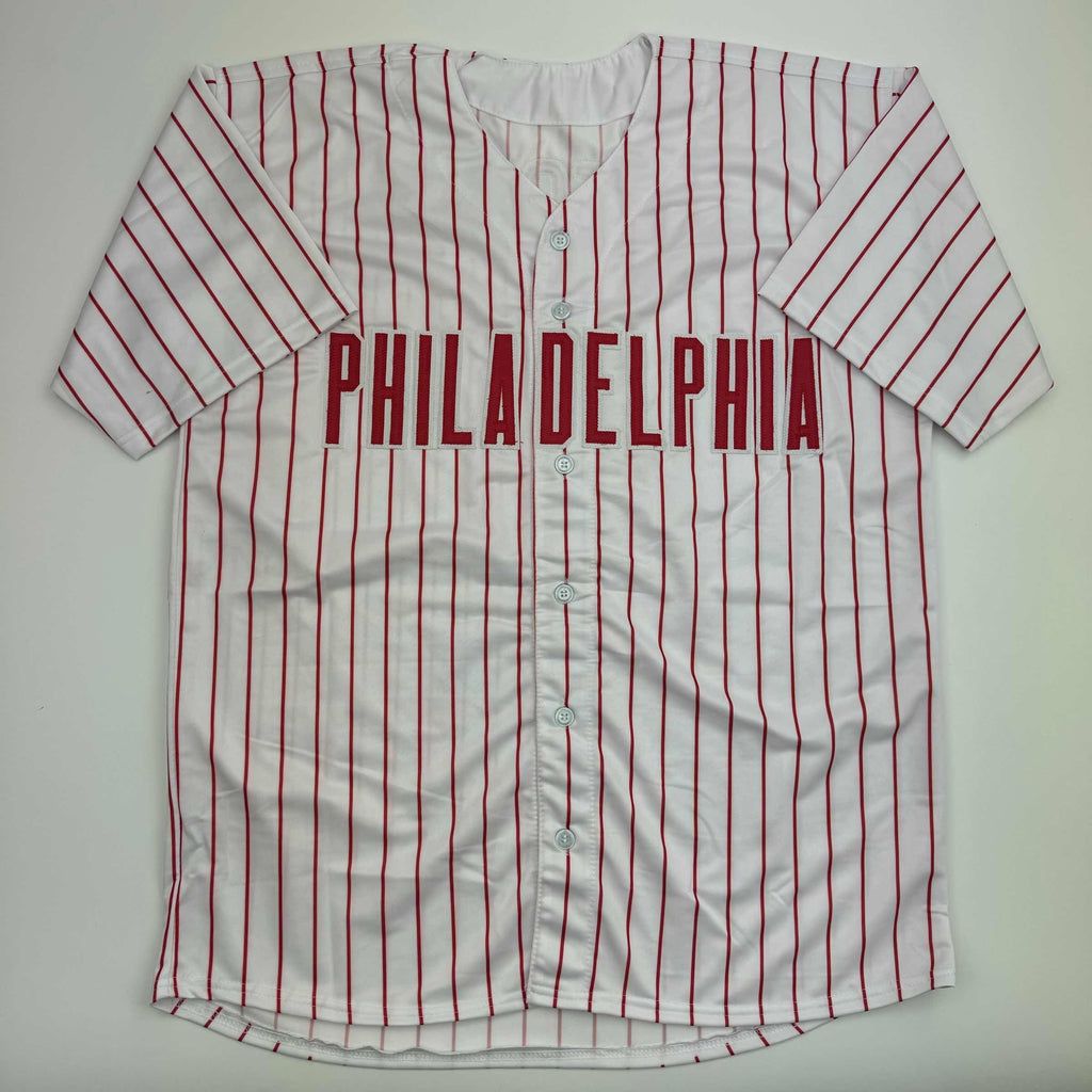 autographed-signed-shane-victorino-philadelphia-pinstripe-baseball-jersey-psa-coa