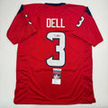 autographed-signed-tank-dell-houston-red-football-jersey-beckett-bas-coa