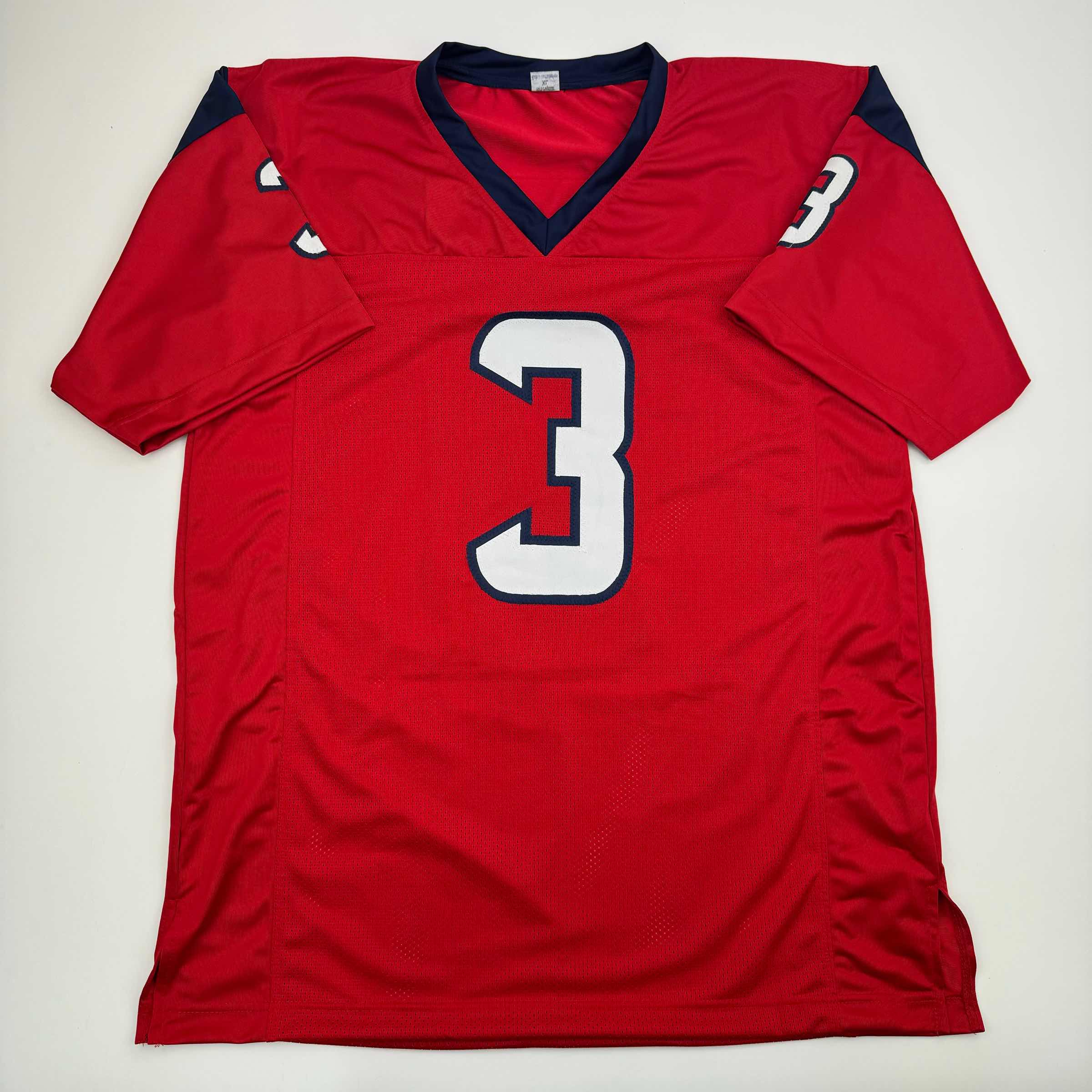 autographed-signed-tank-dell-houston-red-football-jersey-beckett-bas-coa
