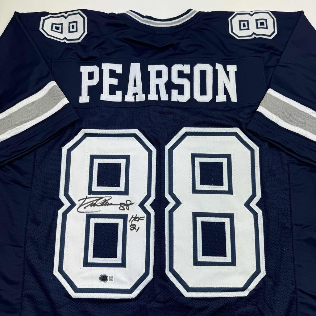 autographed-signed-drew-pearson-dallas-navy-football-jersey-beckett-bas-coa