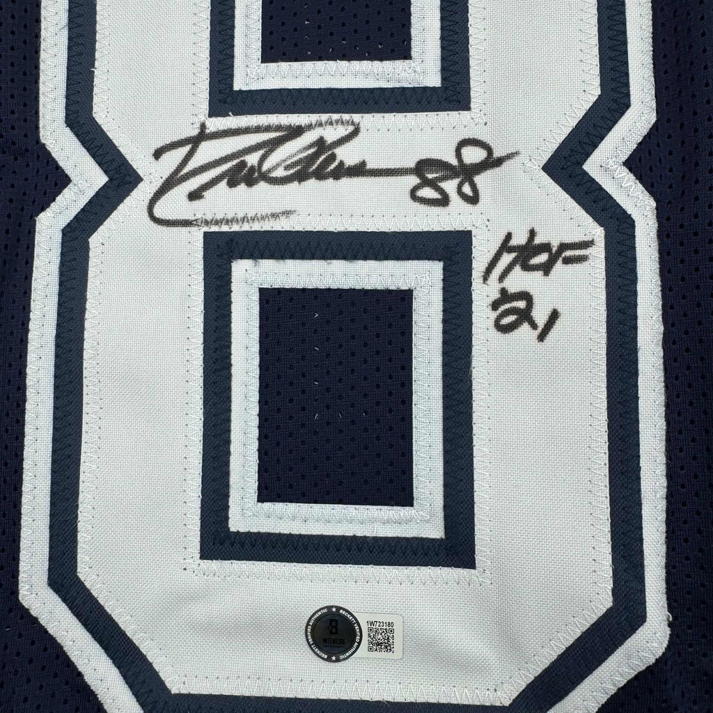 autographed-signed-drew-pearson-dallas-navy-football-jersey-beckett-bas-coa