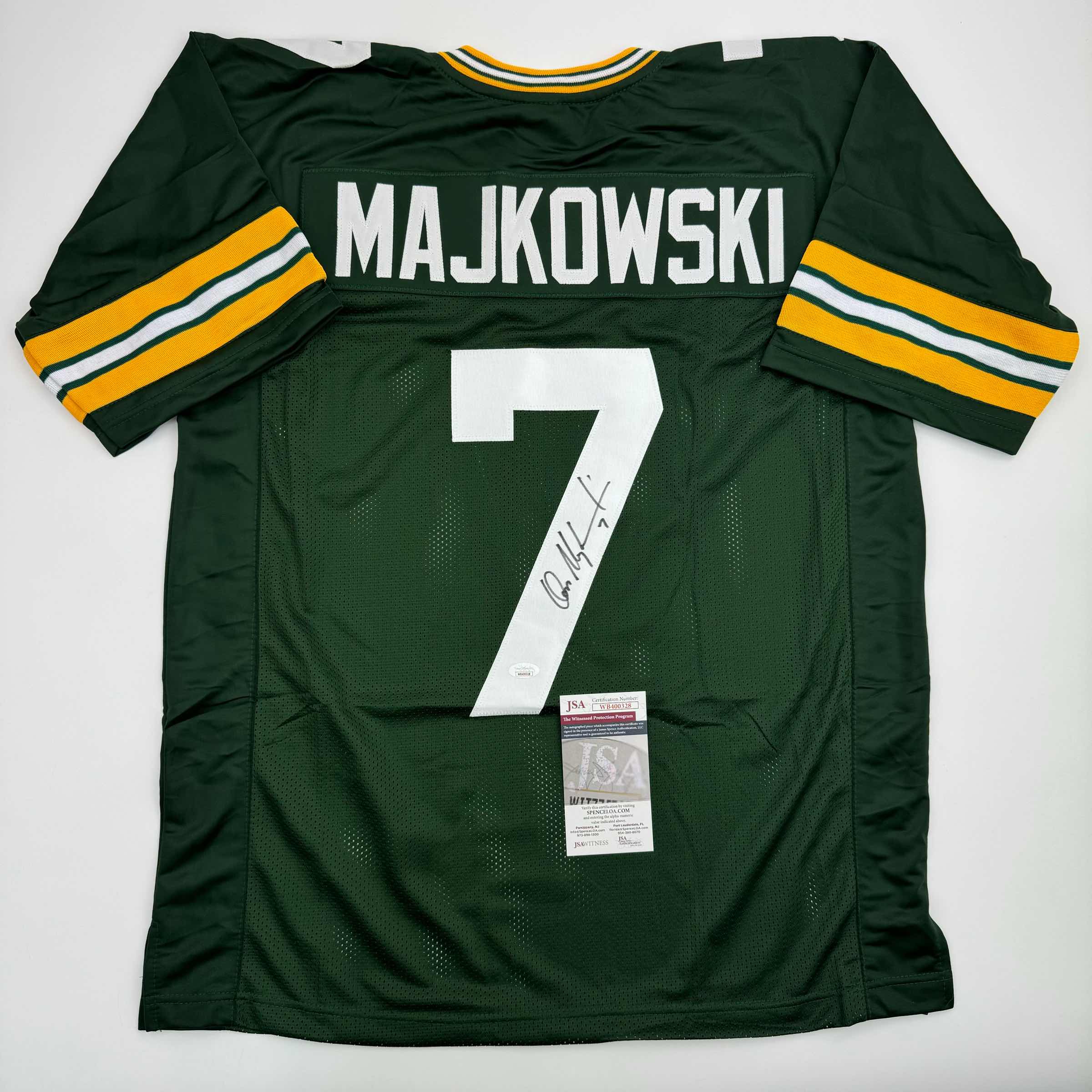 autographed-signed-don-majkowski-green-bay-green-football-jersey-jsa-coa