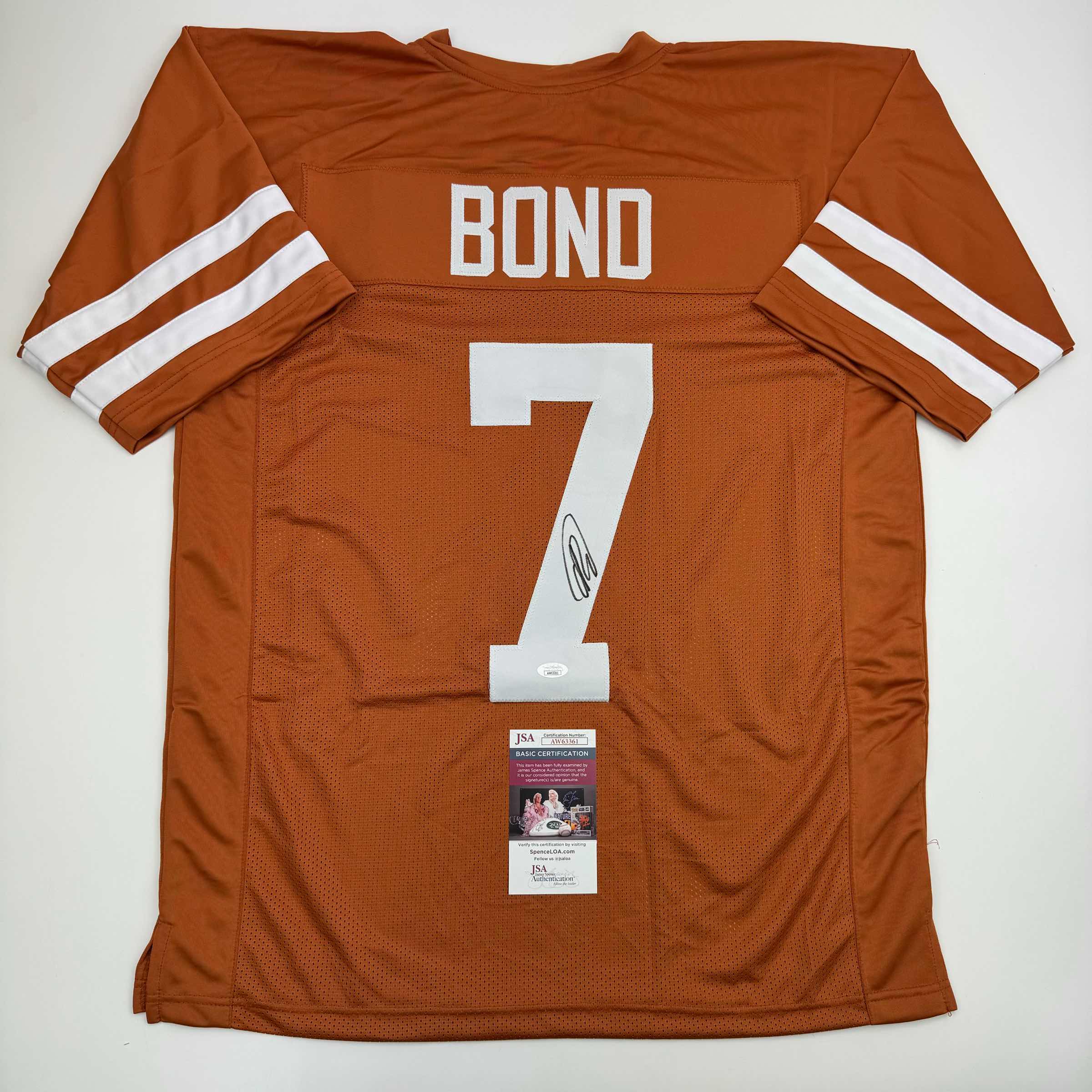 autographed-signed-isaiah-bond-texas-orange-college-football-jersey-jsa-coa