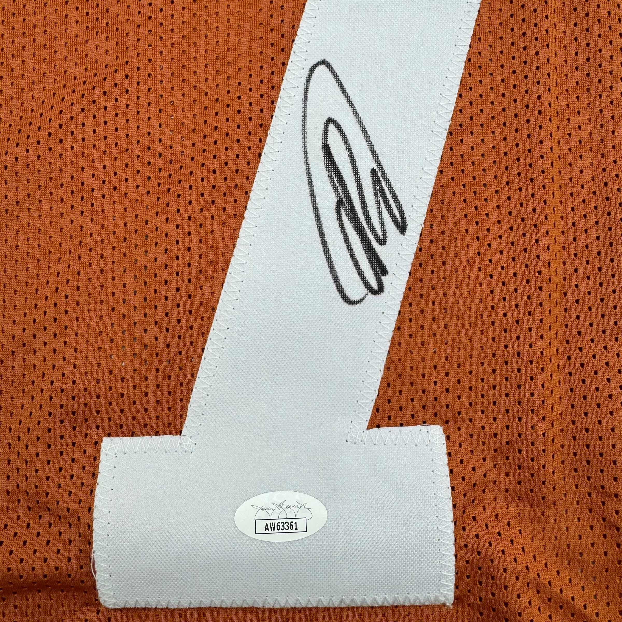 autographed-signed-isaiah-bond-texas-orange-college-football-jersey-jsa-coa