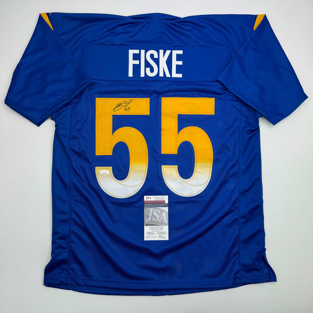 autographed-signed-braden-fiske-los-angeles-la-blue-football-jersey-jsa-coa