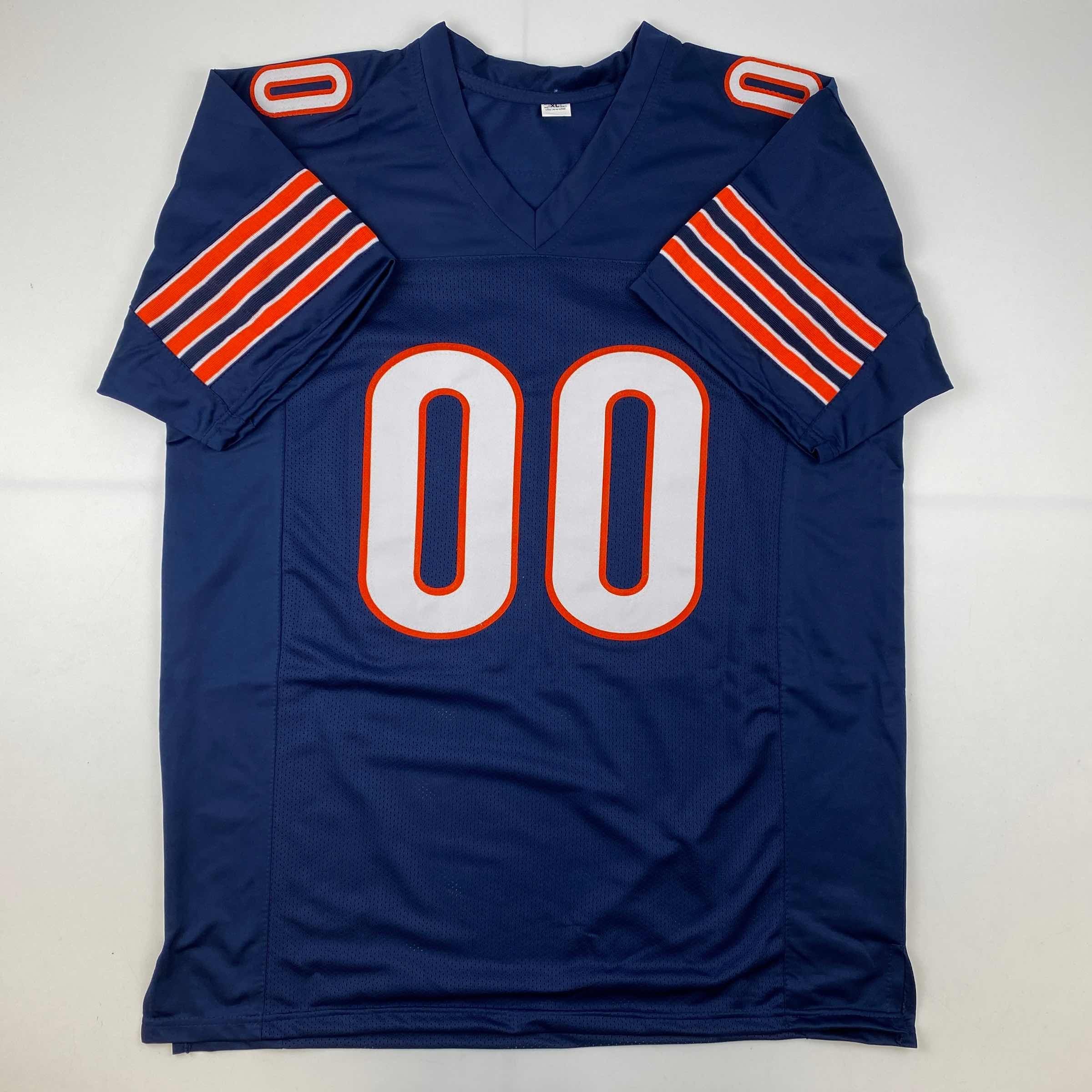 autographed-signed-chevy-chase-clark-griswold-christmas-vacation-chicago-blue-football-jersey-beckett-bas-coa