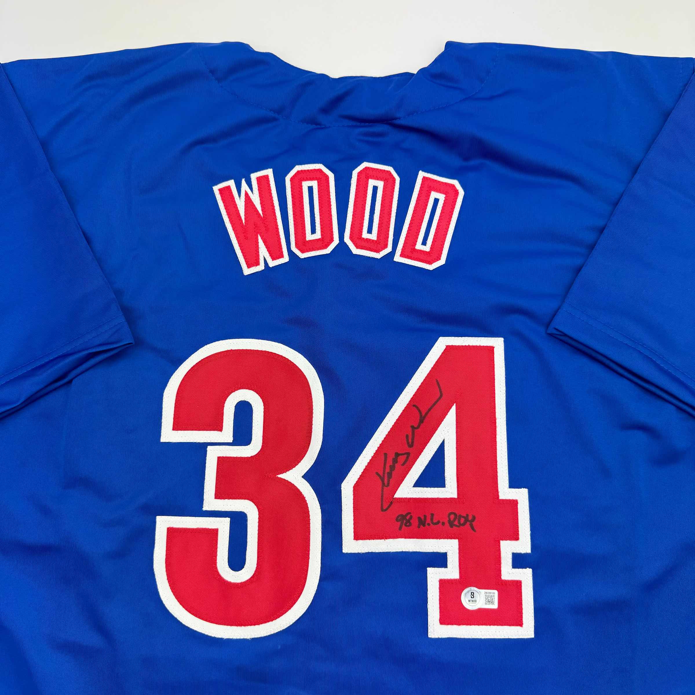 autographed-signed-kerry-wood-98-roy-chicago-blue-baseball-jersey-beckett-bas-coa