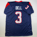 autographed-signed-tank-dell-houston-blue-football-jersey-beckett-bas-coa