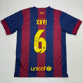autographed-signed-xavi-fc-barcelona-blue-soccer-jersey-beckett-bas-coa